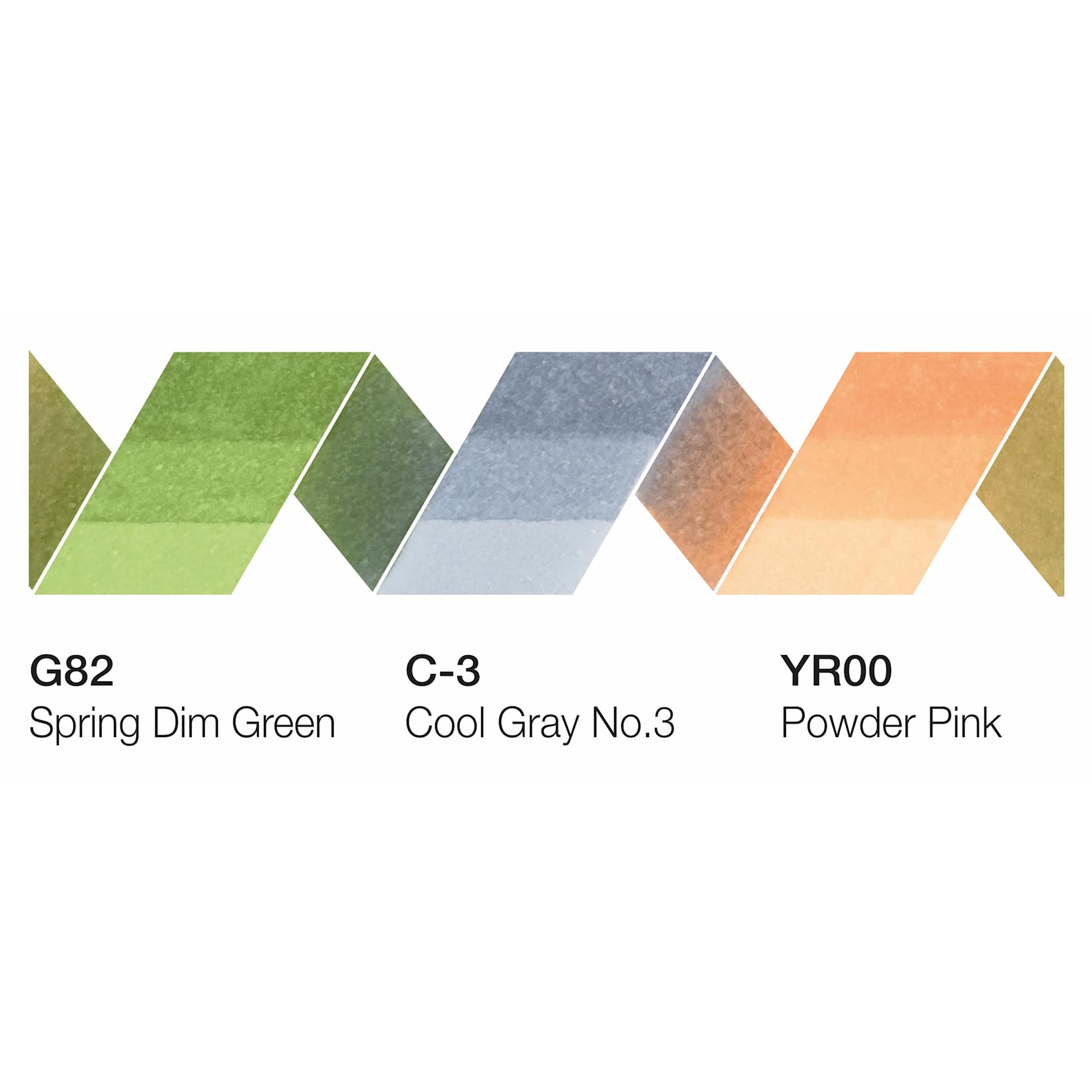Copic Ciao Double Ended Markers - Layer & Mix Set of 3, Natural Palette, color swatches