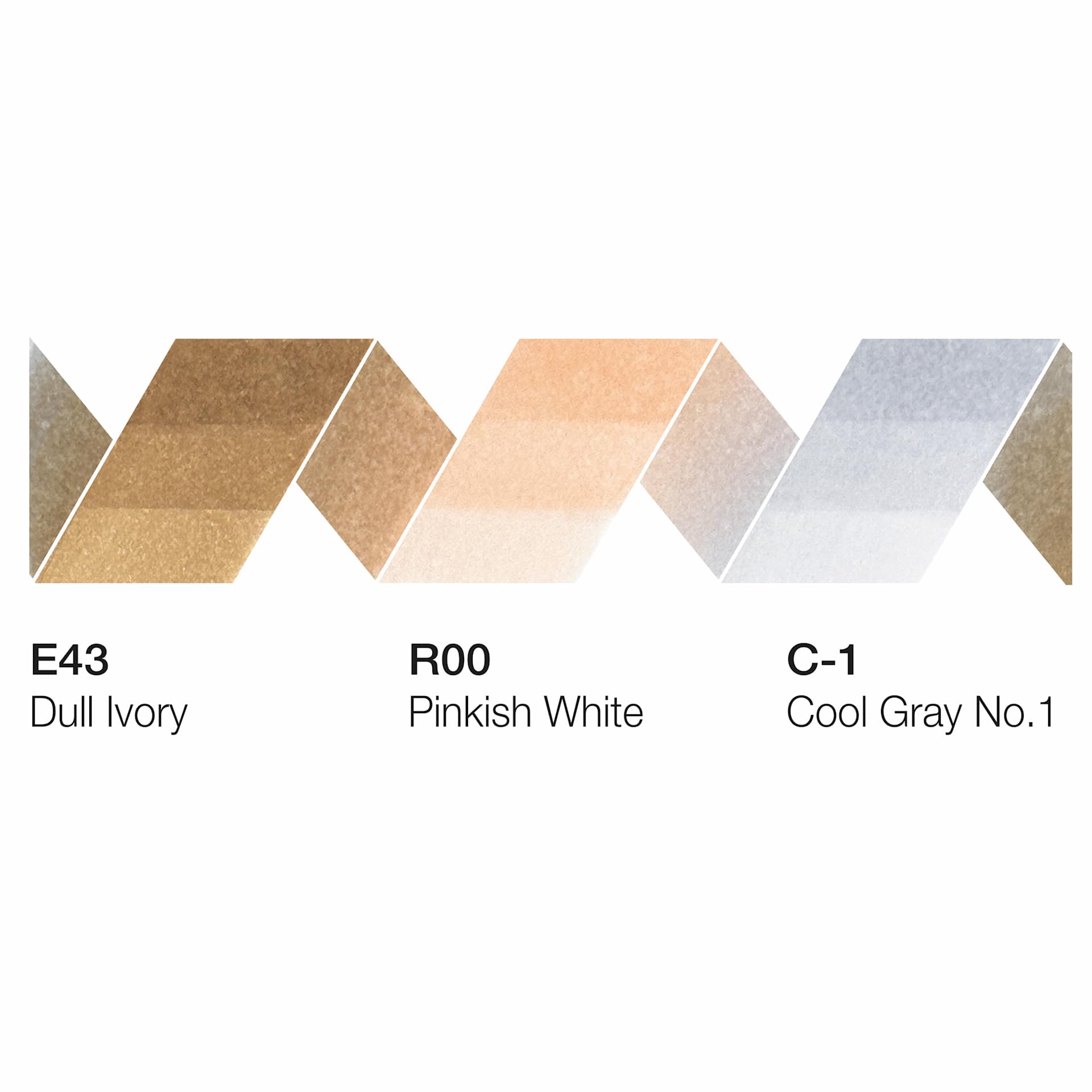 Copic Ciao Double Ended Markers - Layer & Mix Set of 3, Mellow Palette, color swatches