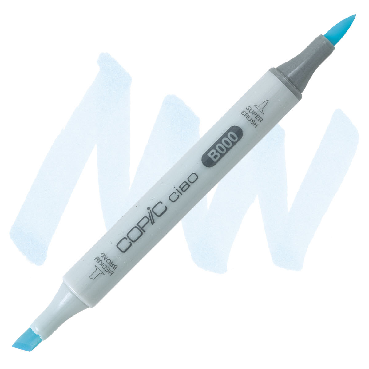 Copic Ciao Double Ended Marker - Pale Porcelain Blue B000 marker and swatch