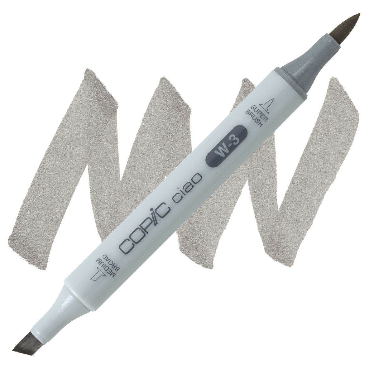 Copic Ciao Double Ended Marker - Warm Gray W-3 marker and swatch
