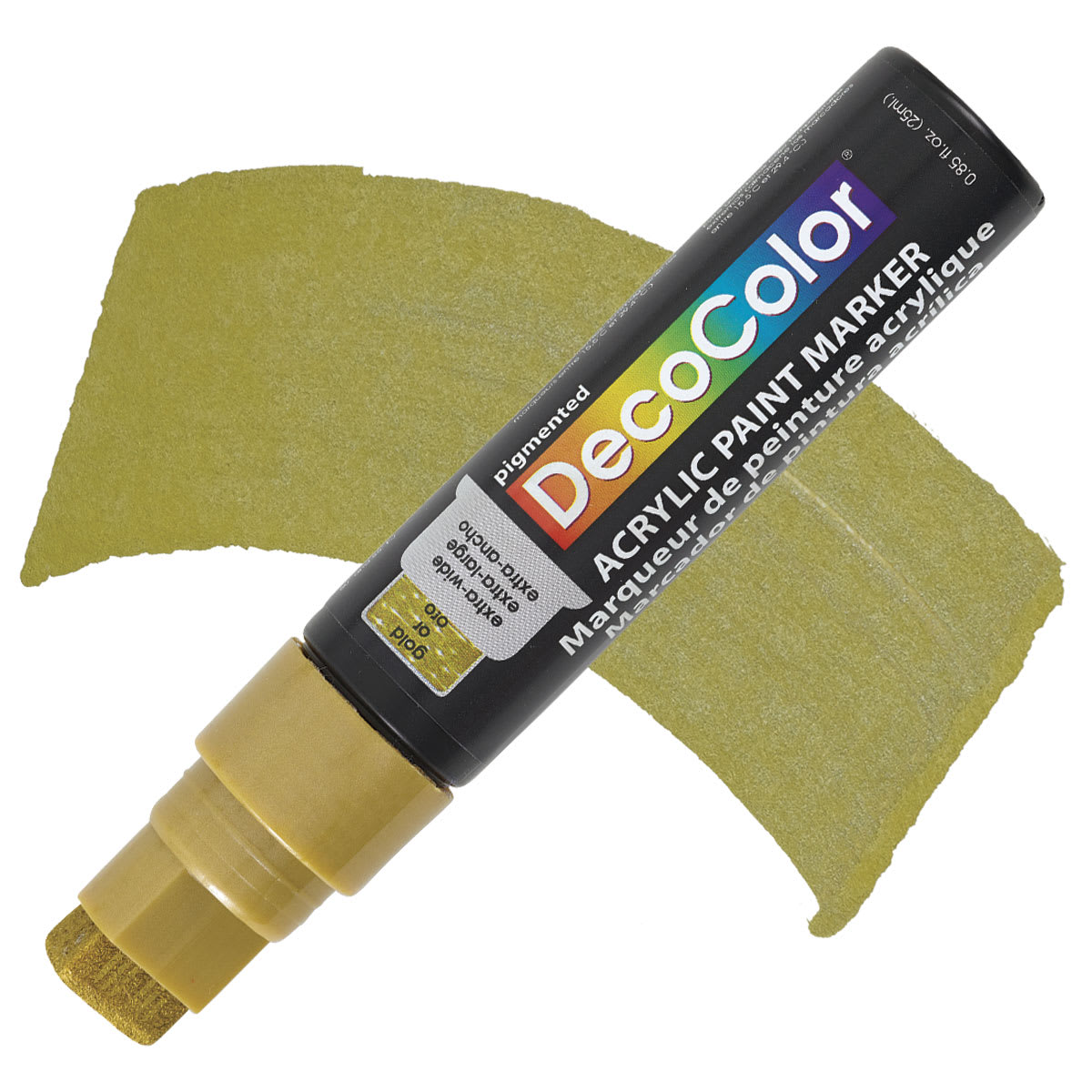 Decocolor Acrylic Jumbo Paint Marker - Gold marker and swatch