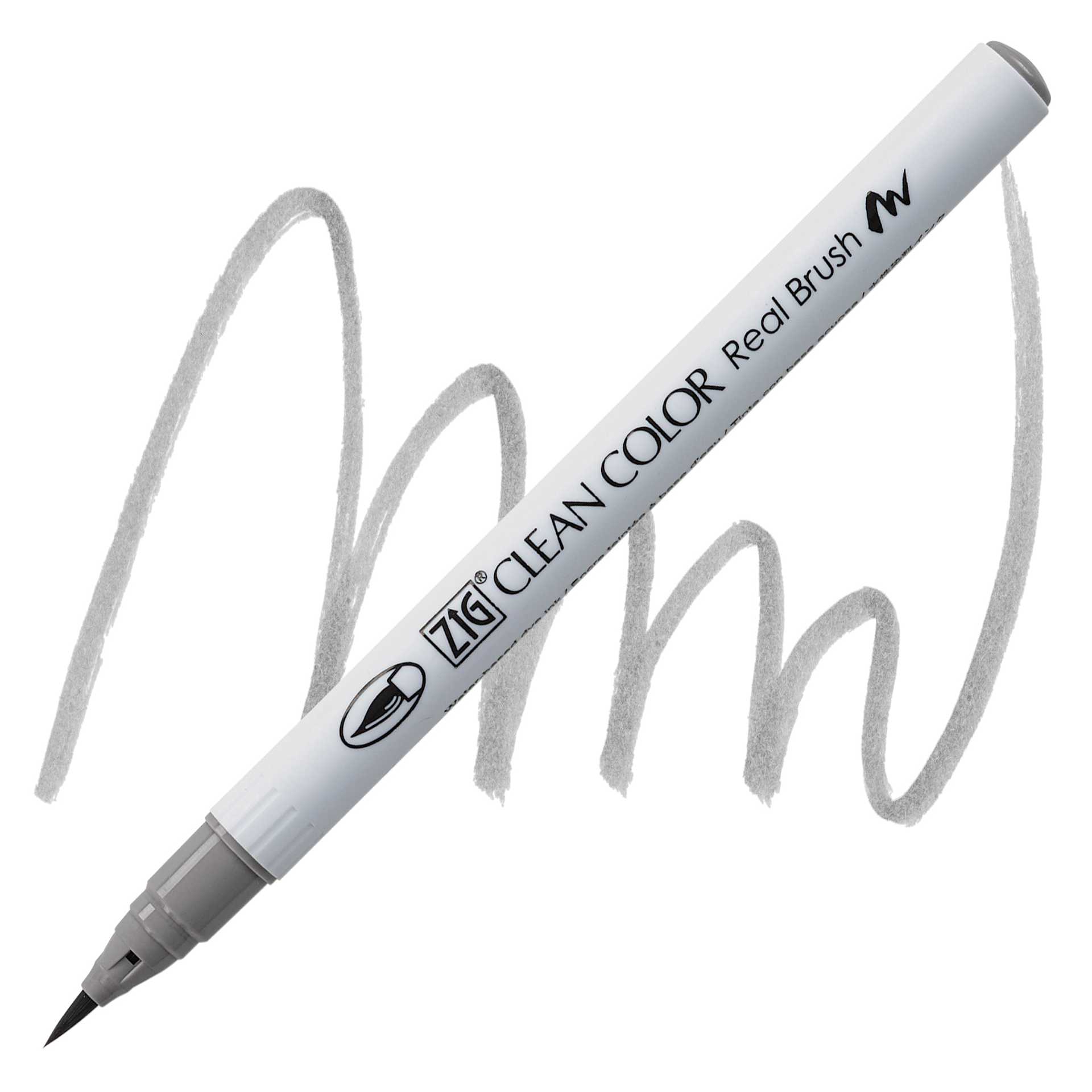 Kuretake Zig Clean Color Real Brush Pen - Cool Gray 3 pen and swatch