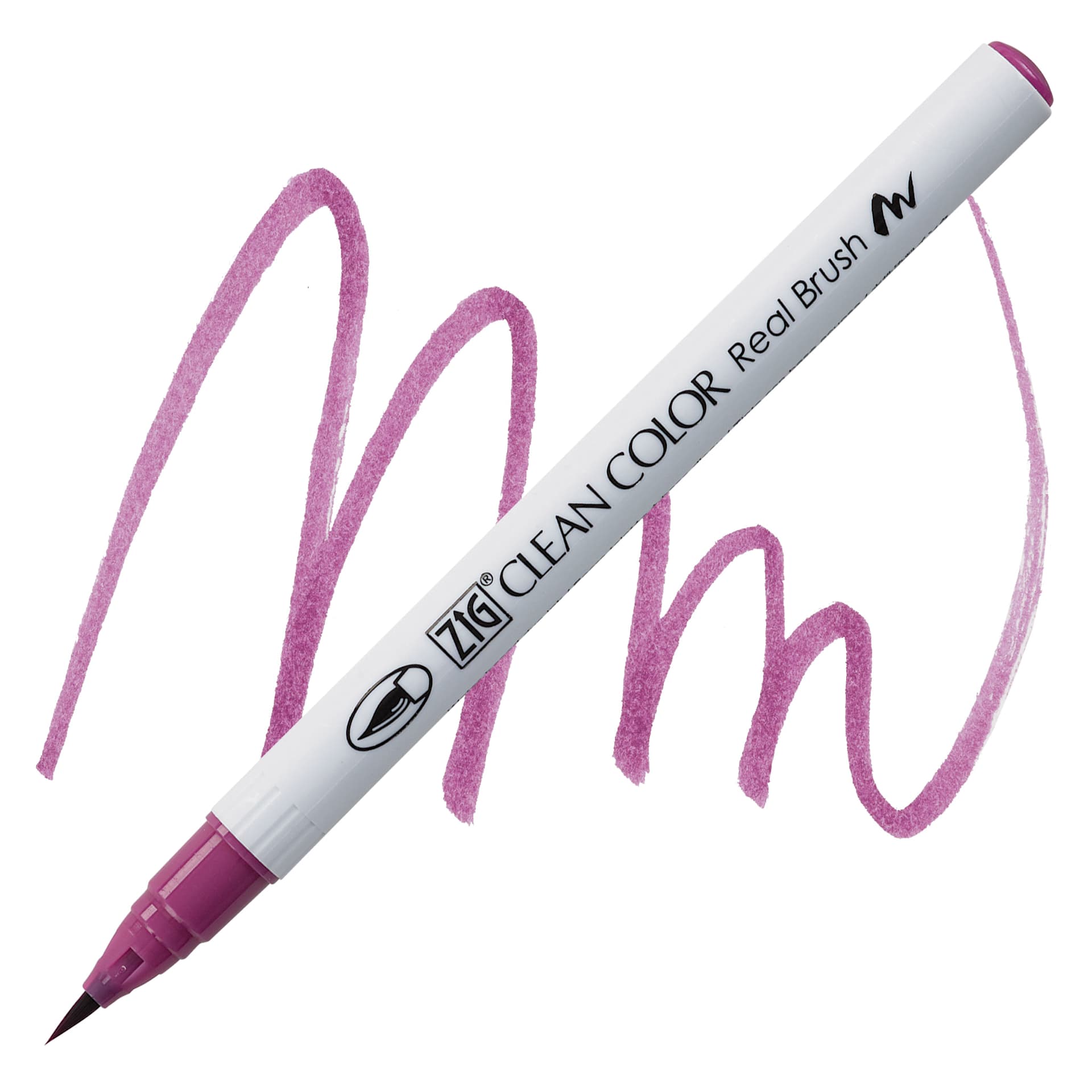 Kuretake Zig Clean Color Real Brush Pen - Light Red Grape pen and swatch