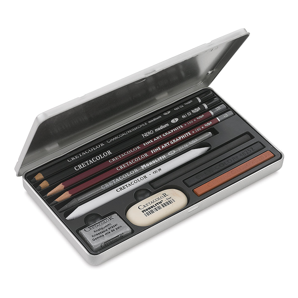 Cretacolor Teacher's Choice Sets - Components of Beginner's set shown in tin