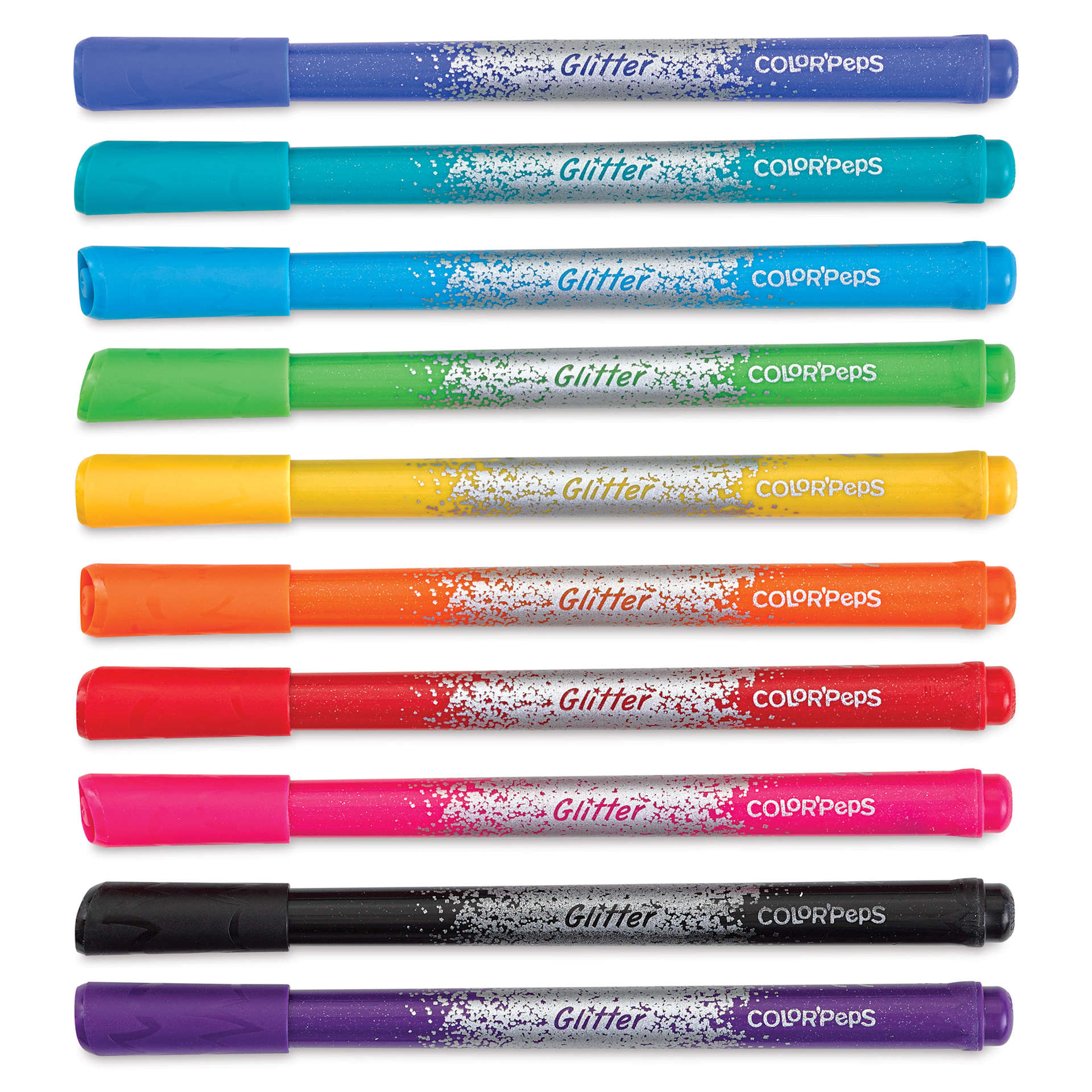 Maped Color'Peps Premium Glitter Markers - Set of 10, caps on