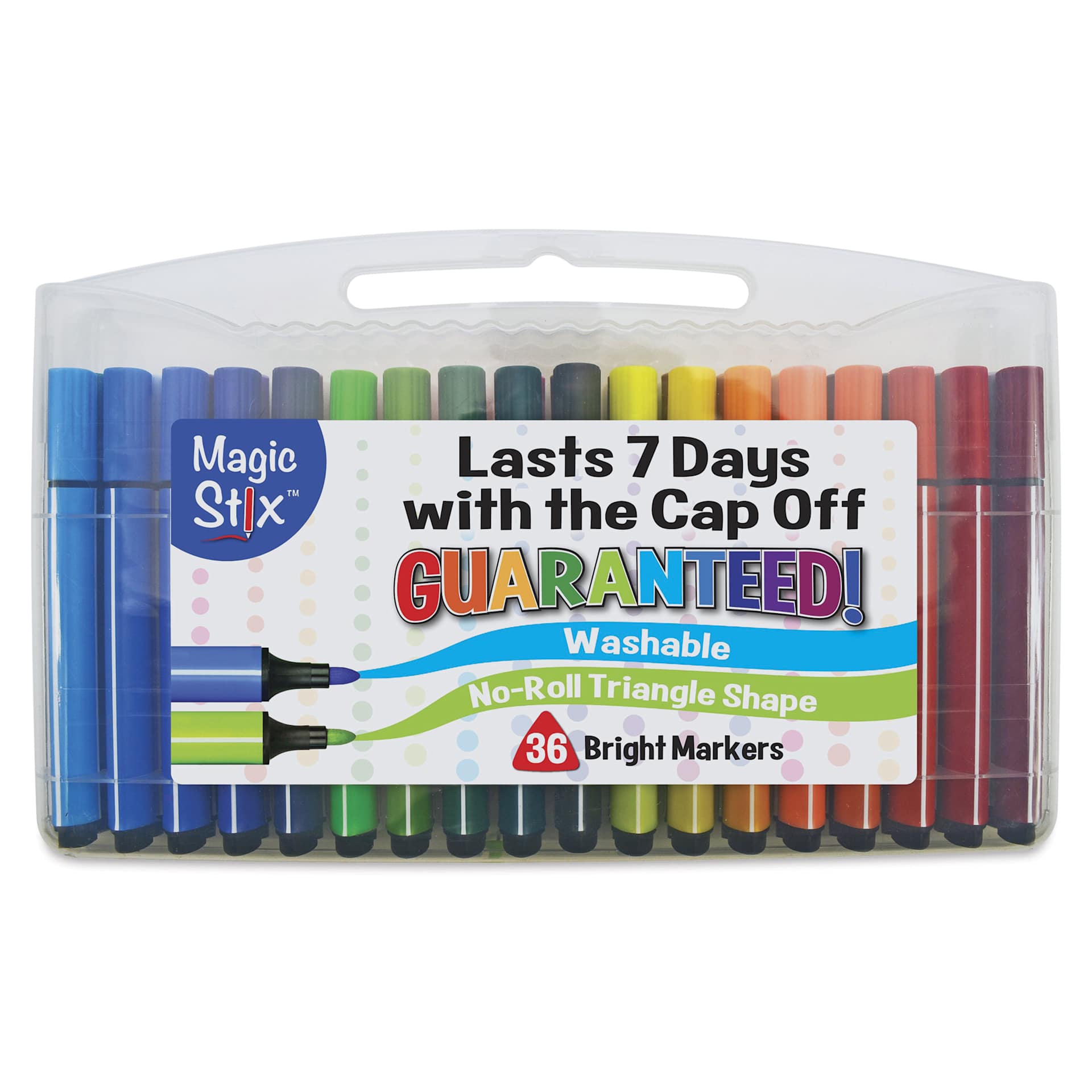 Magic Stix Triangular Markers - Set of 36, front of the packaging