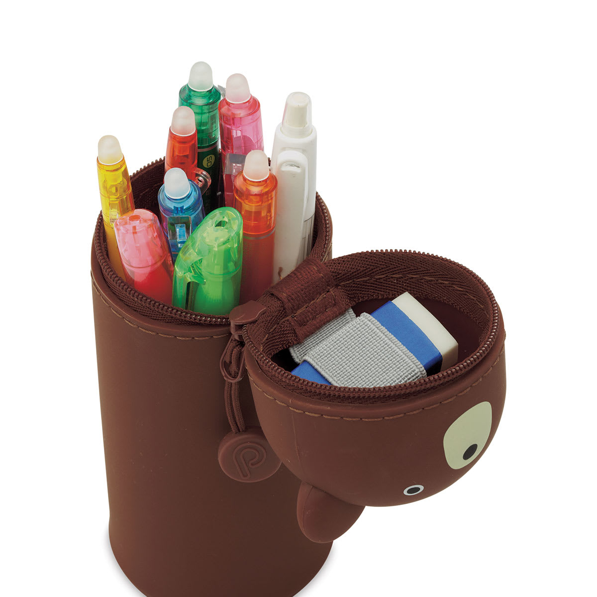 PuniLabo Stand Up Pen Case - Bear, pens and eraser not included