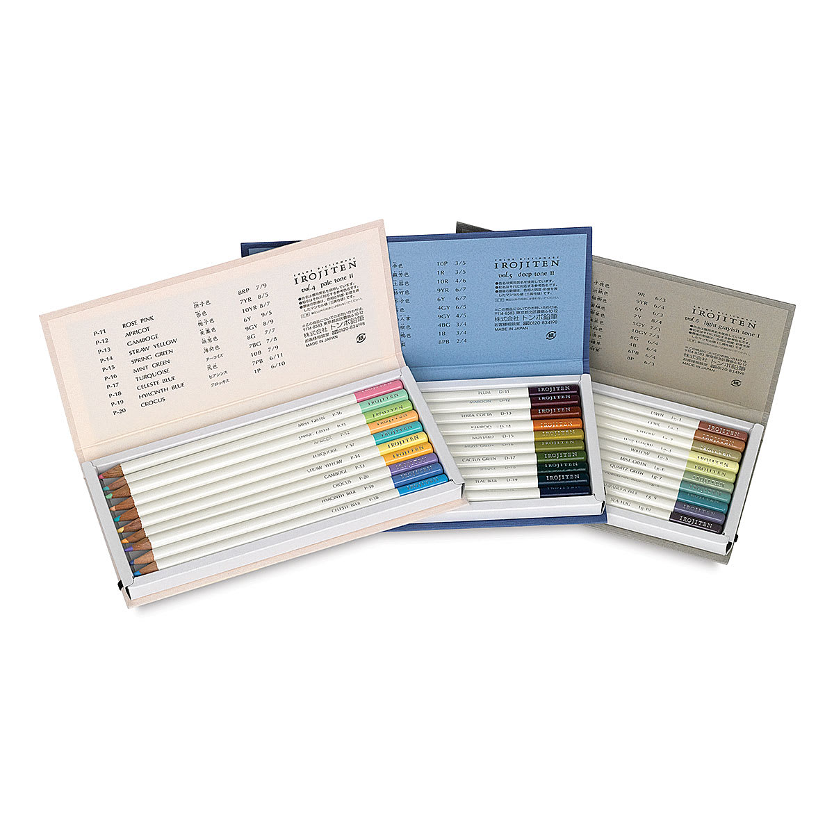 Irojiten Color Pencil Set - Woodlands, Set of 30, Voluems opened, showing contents.