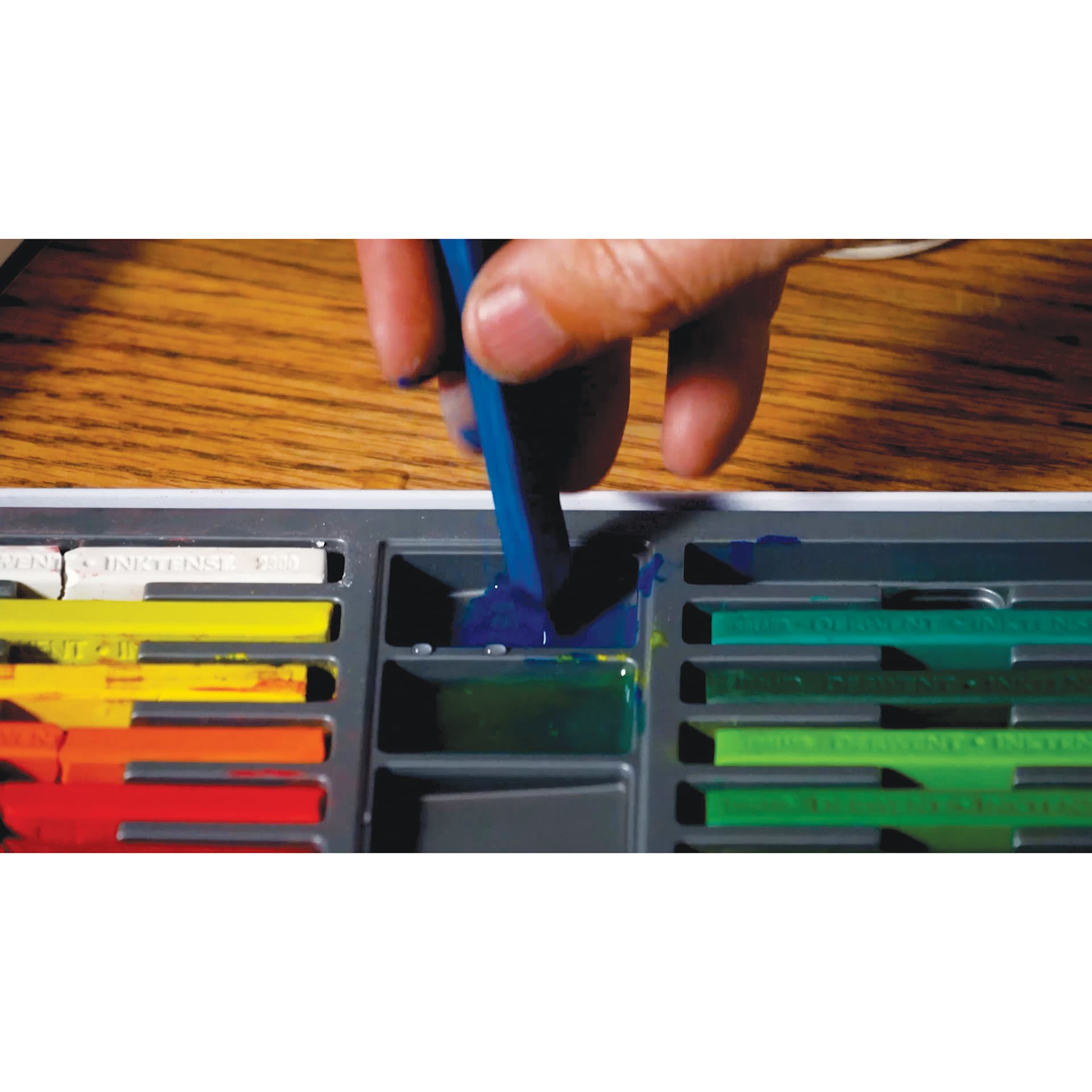 Derwent Inktense Blocks and Sets, Inktense block in-hand