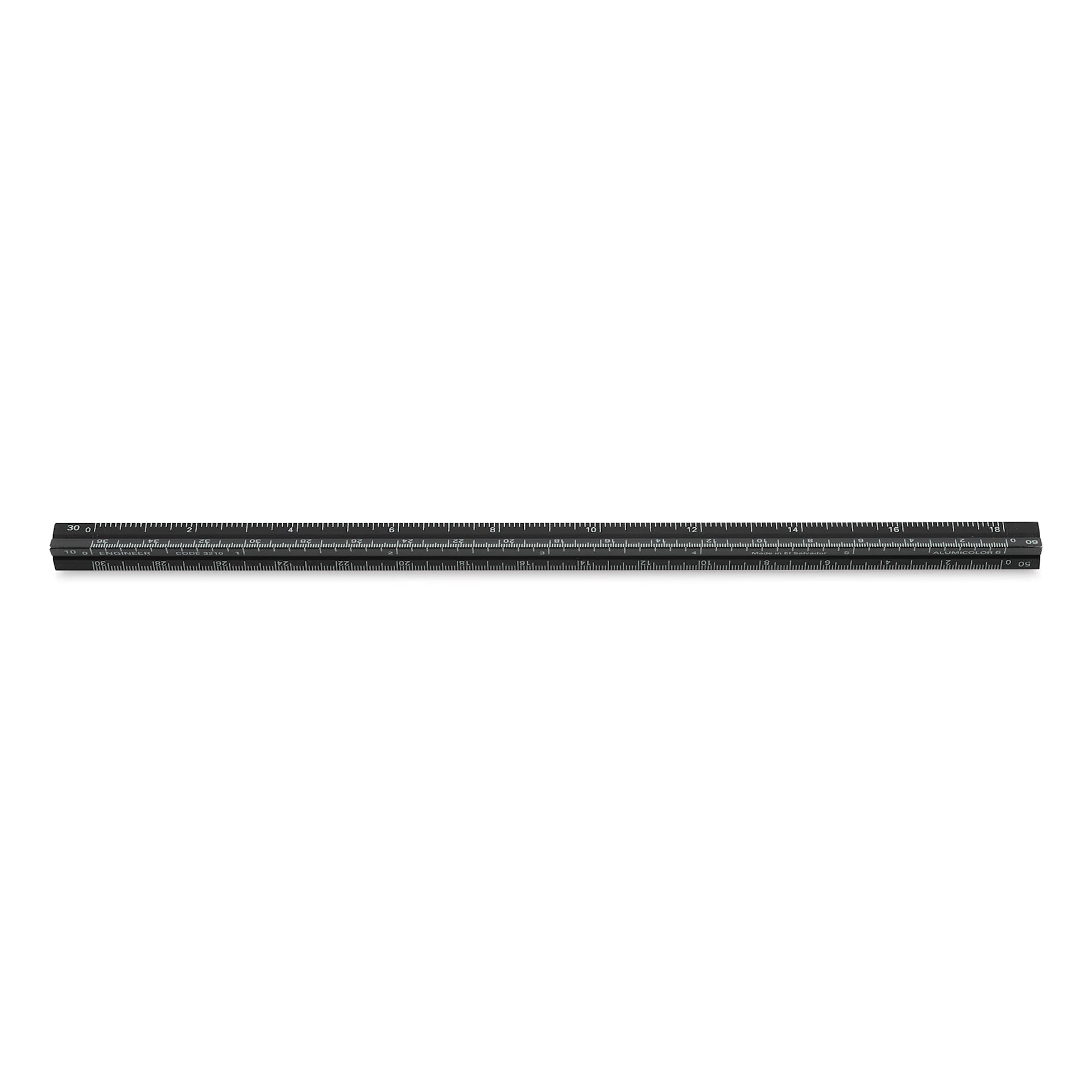 Alumicolor Pocket Scale - 6", Black, Engineering (top view)