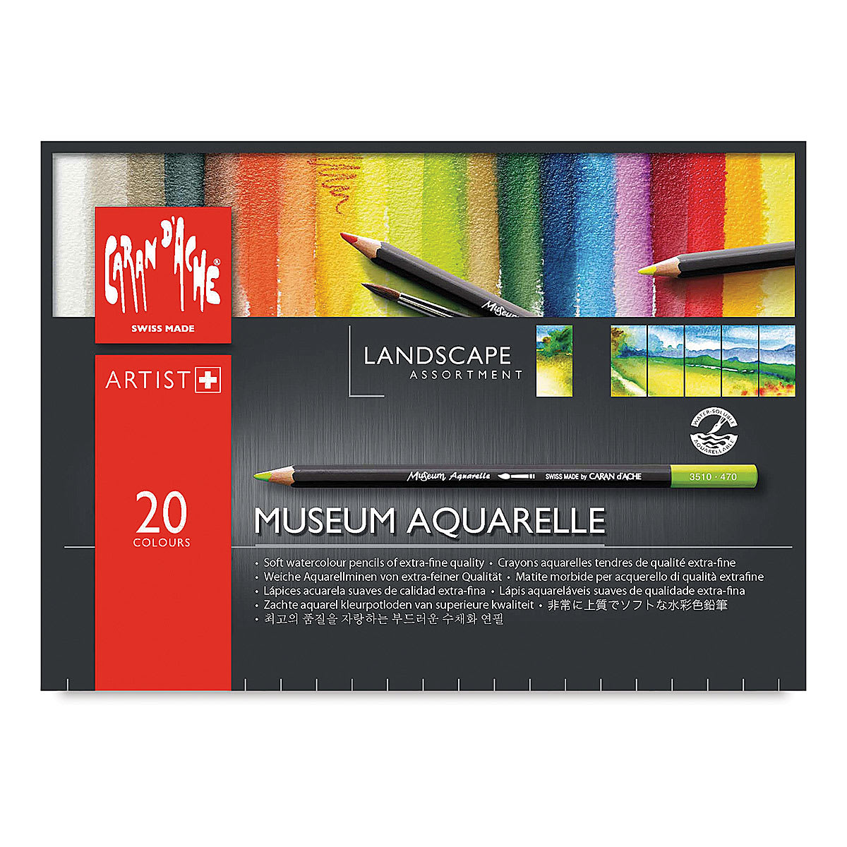 Caran D'Ache Museum Aquarelle Pencil Set - Landscape, Set of 20