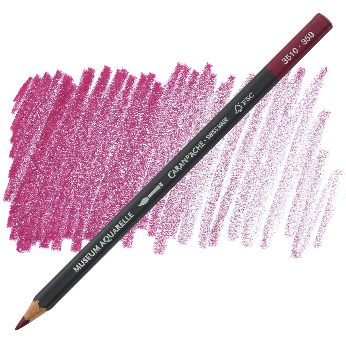 Caran D'Ache Museum Aquarelle Pencil - Purplish Red pencil and swatch