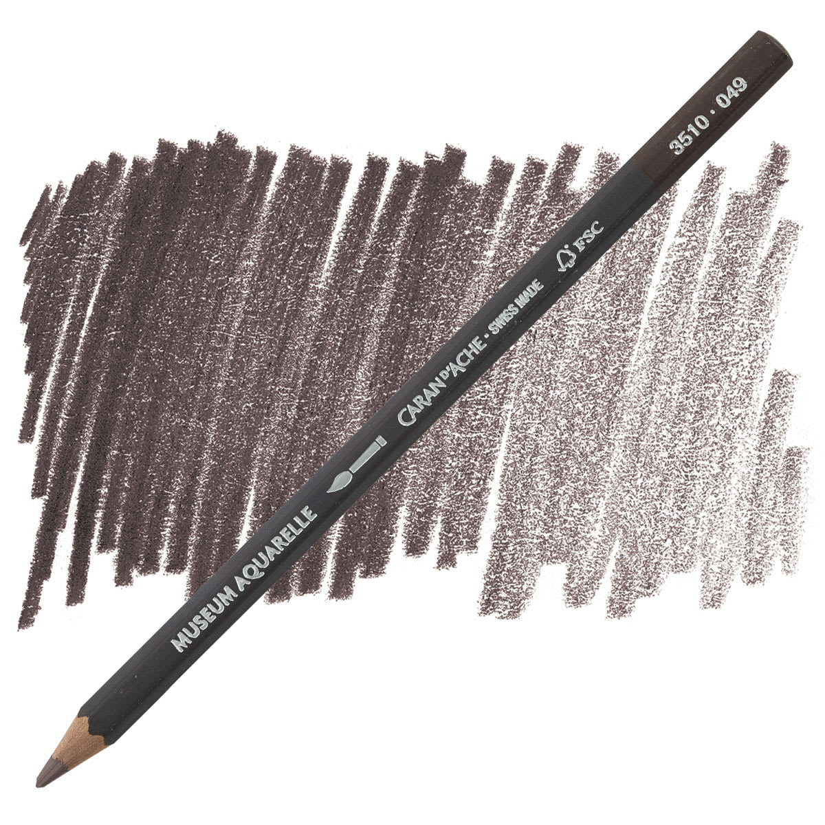 Caran D'Ache Museum Aquarelle Pencil - Raw Umber pencil and swatch