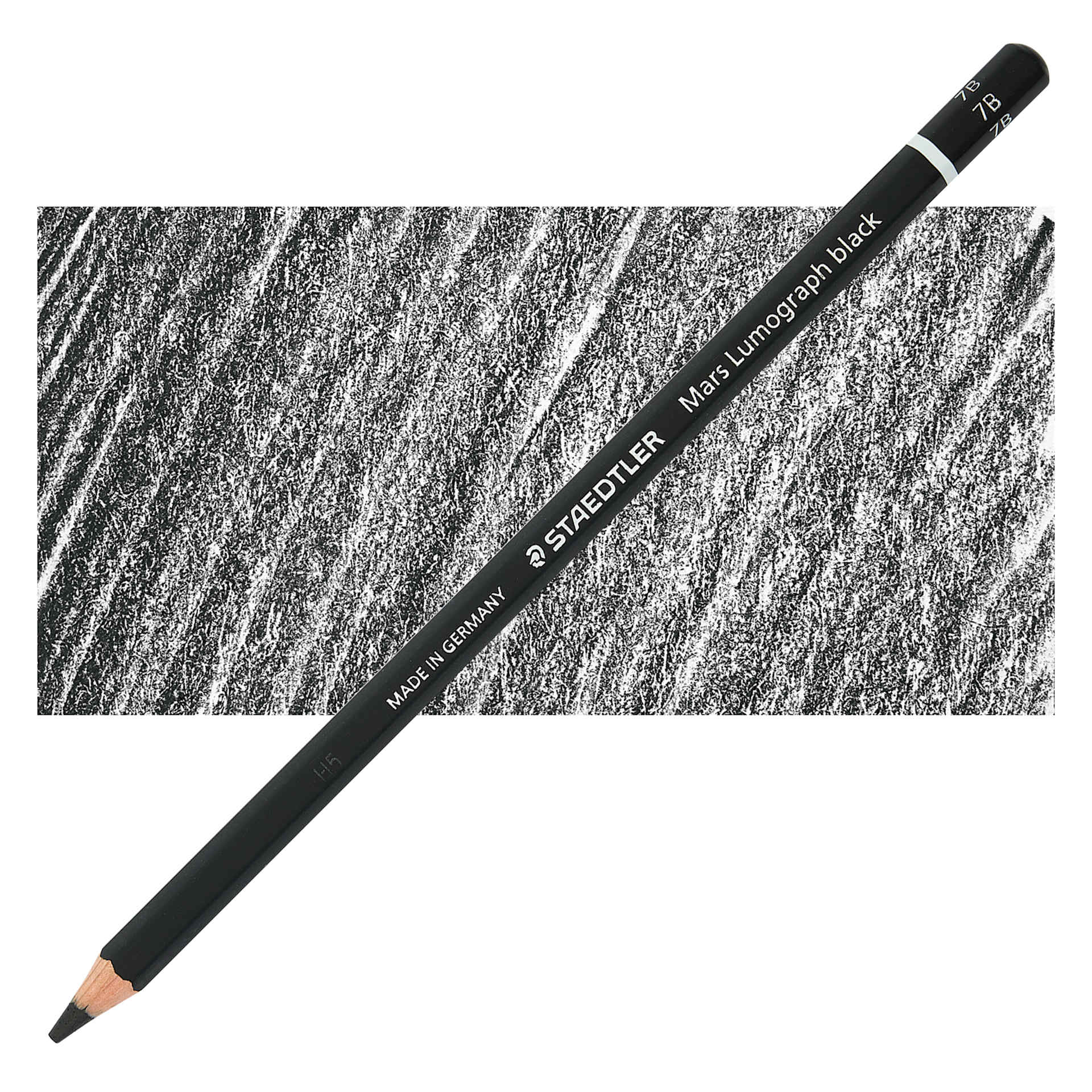 Staedtler Mars Lumograph Black Drawing Pencil - 7B pencil and swatch