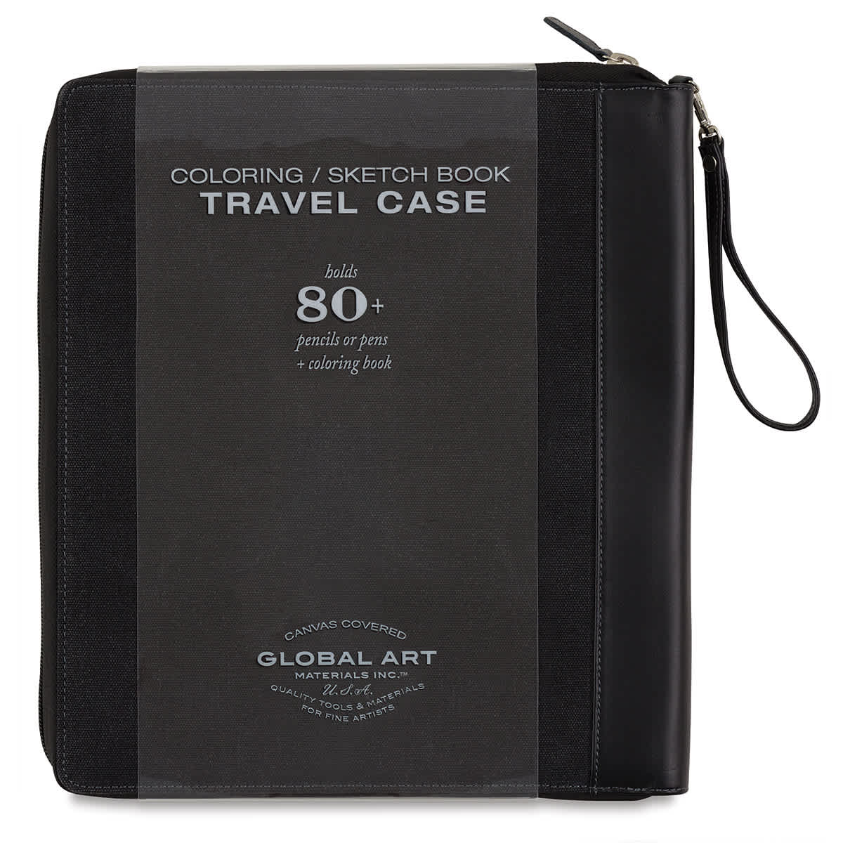 Speedball Sketchbook Travel Case - Black, Large, front of the packaging sleeve