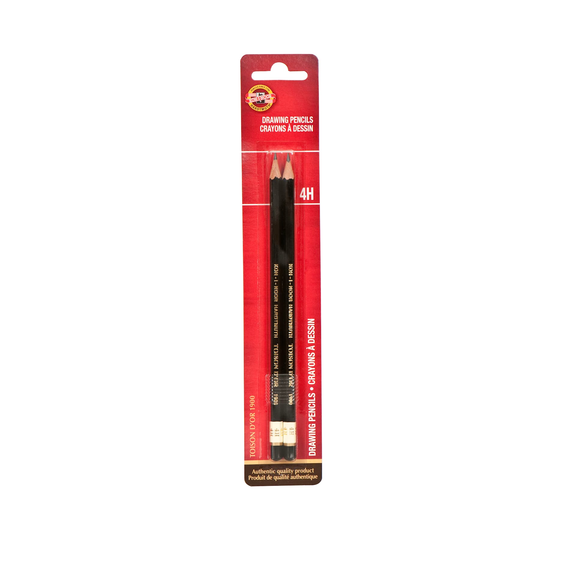 Kohinoor Hardmuth Toison d'Or Artist Drawing Pencils, Pkg of 2 4H