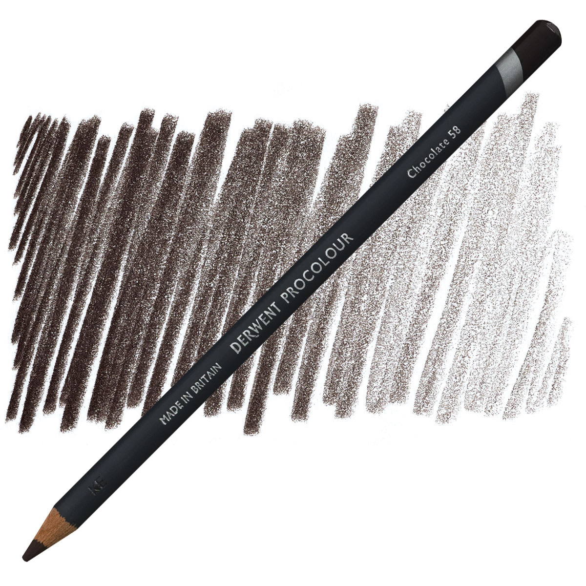 Derwent ProColour Colored Pencil - Chocolate pencil and swatch