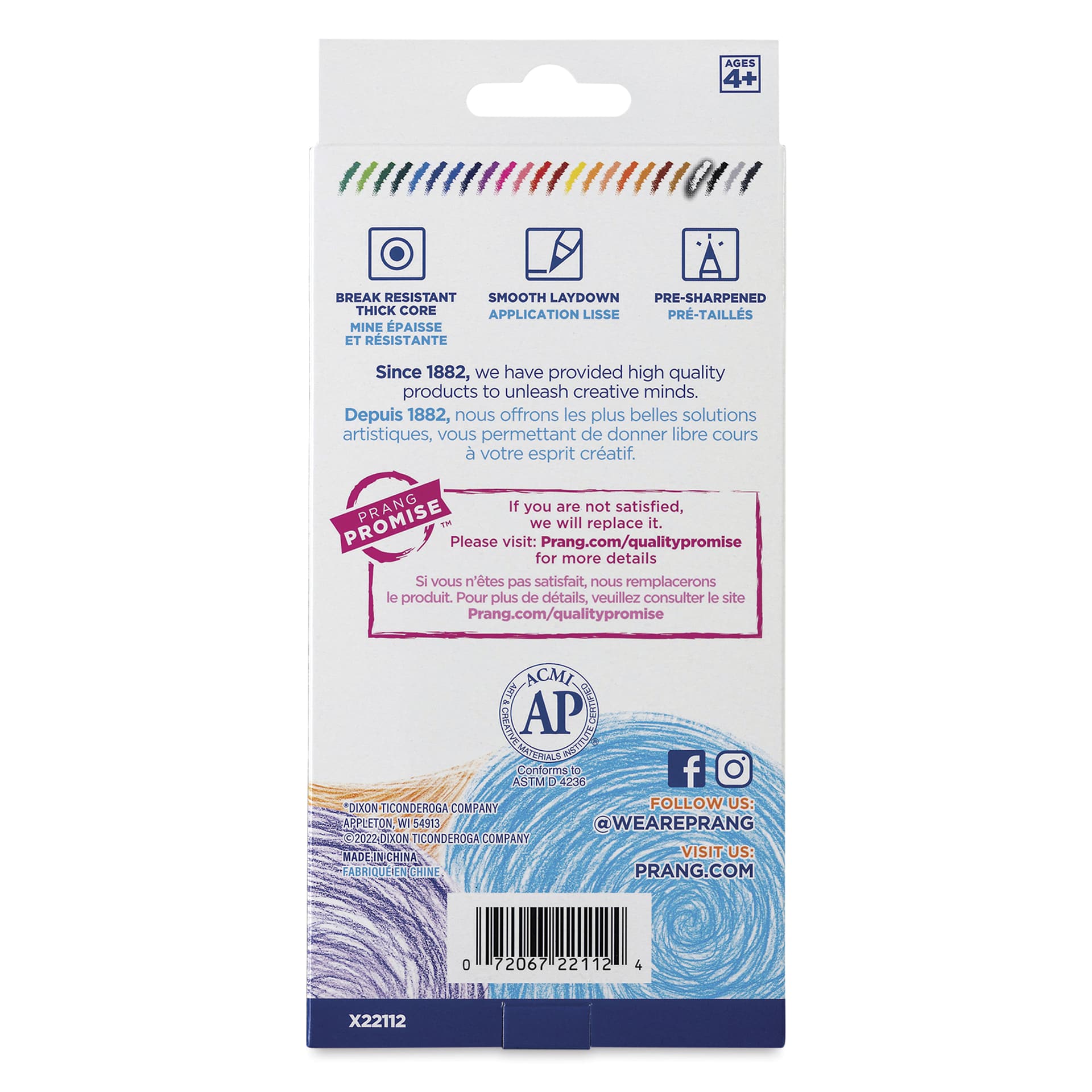 Prang Duo-Color Colored Pencils - Set of 24, back fo the packaging
