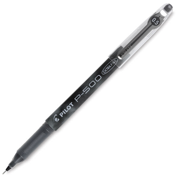 Pilot P-500/P-700 Gel Rollers - Angled view of black roller
