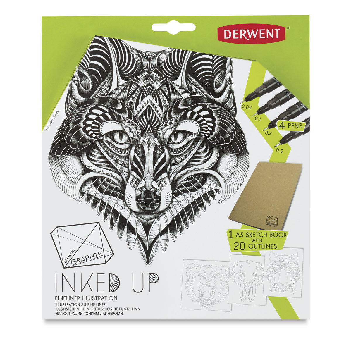 Graphik Line Maker Inked Up Fineliner Illustration Set Four Line Makers (.05, .1, .3 and .5)  - Peggable