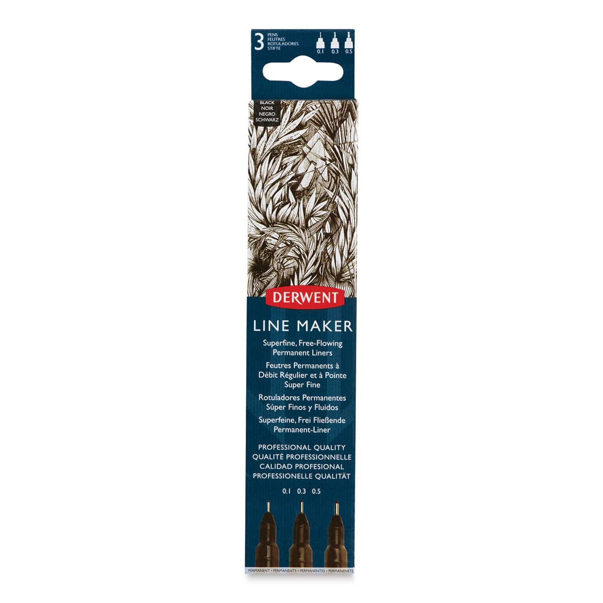 Derwent Line Makers - Black, Pkg of 3 (in package)