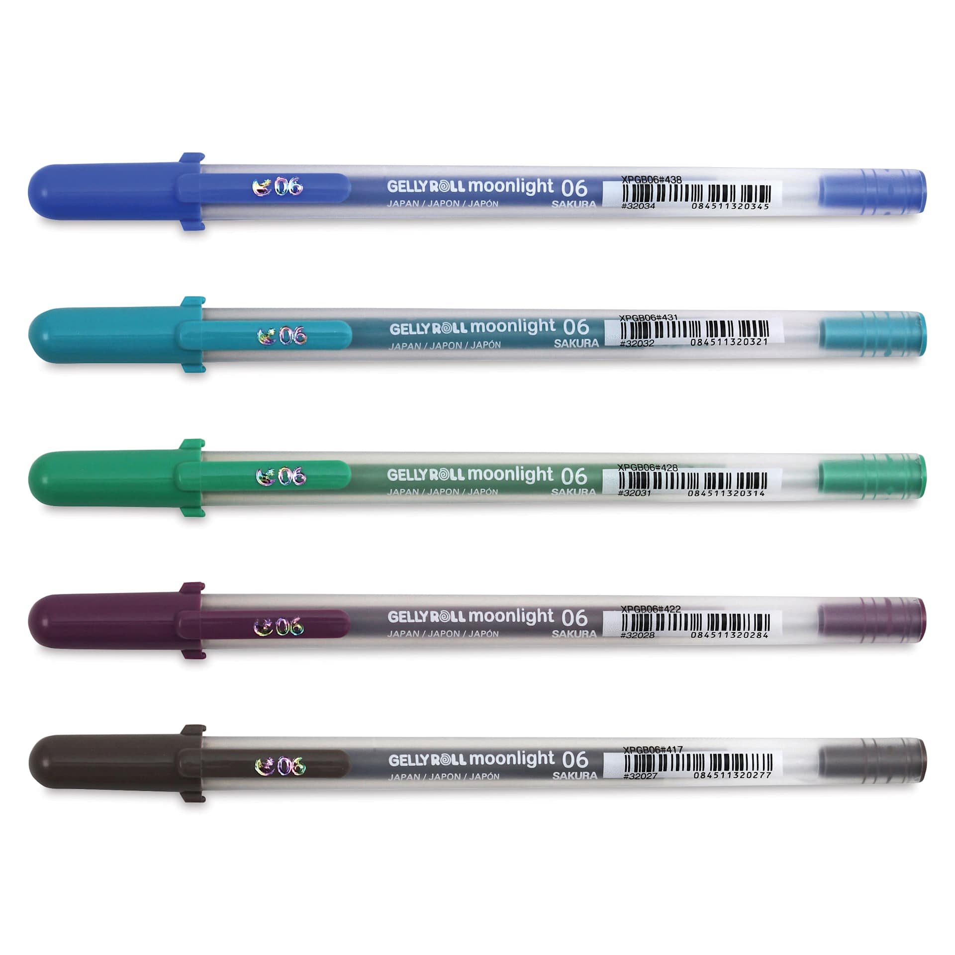 Sakura Gelly Roll Moonlight Pens - Dark Colors, Set of 5, Fine Point