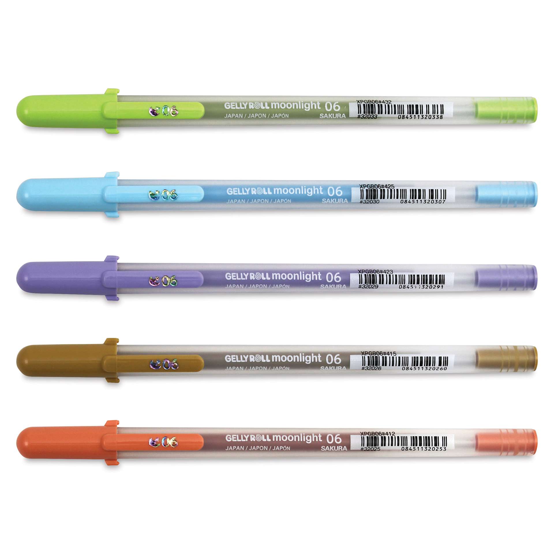 Sakura Gelly Roll Moonlight Pens - Pastel Colors, Set of 5, Fine Point