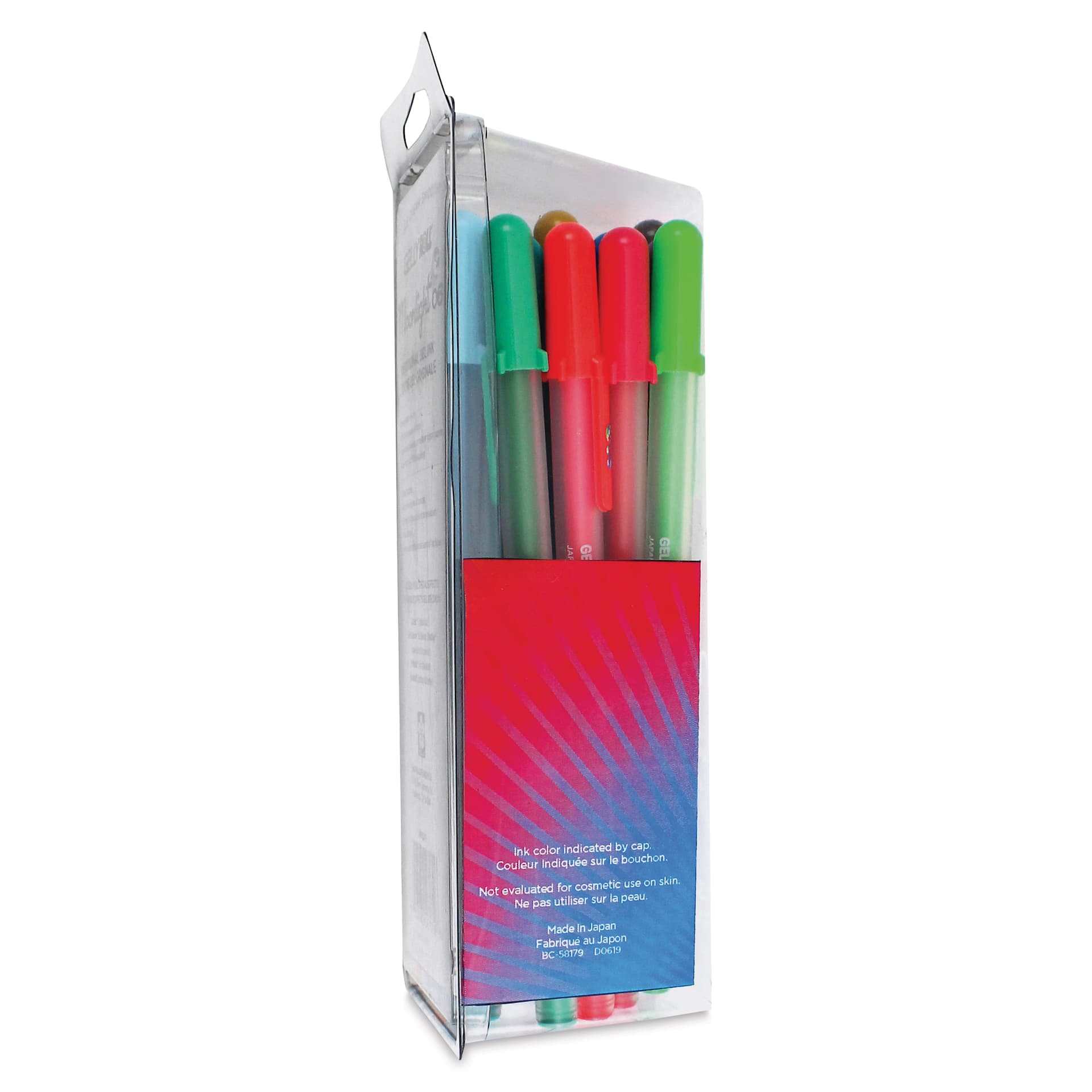 Sakura Gelly Roll Moonlight Pens - Assorted Colors, Set of 25, Fine Point, side of packaging