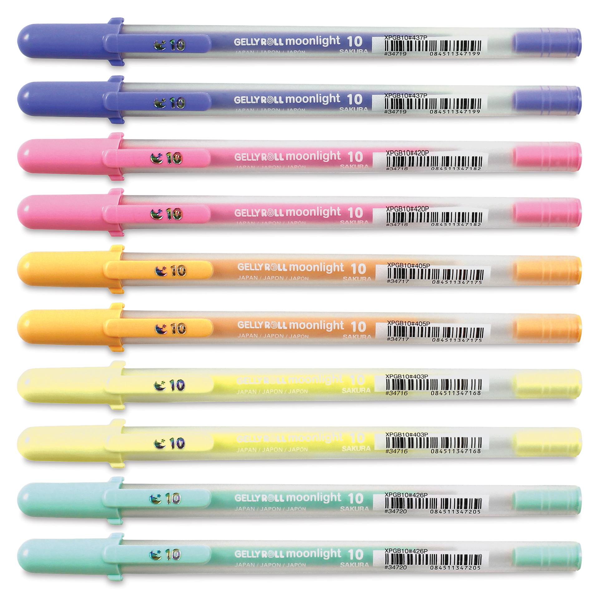 Sakura Gelly Roll Moonlight Pens - Pastel, Set of 10, Bold, out of packaging