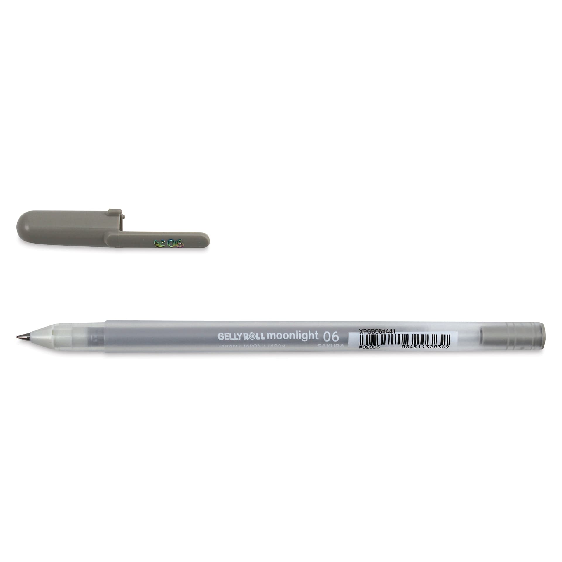 Sakura Gelly Roll Moonlight Pen - Light Warm Gray, Fine Point with cap off