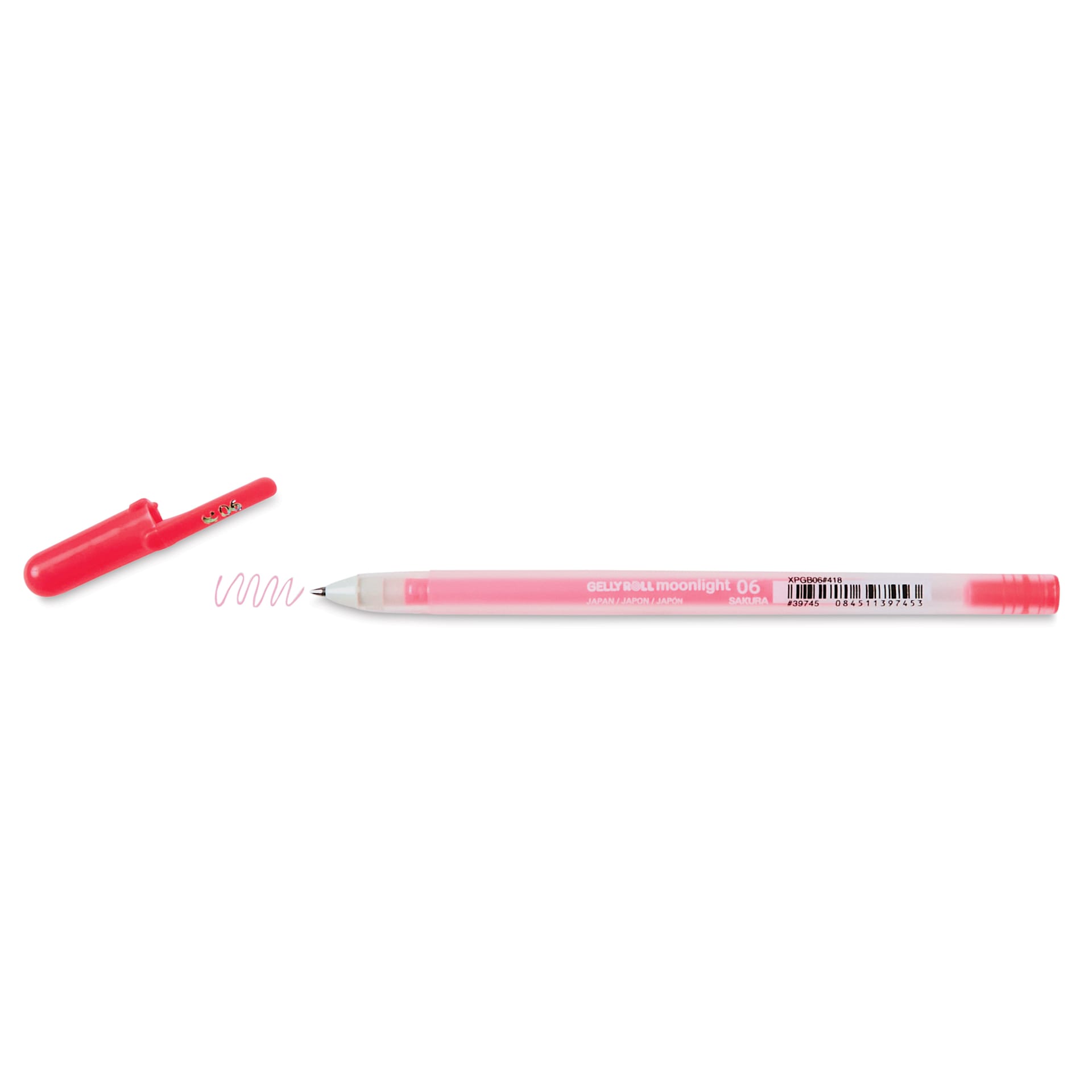Sakura Gelly Roll Moonlight Pen - Fluorescent Vermilion, Fine Point with cap off