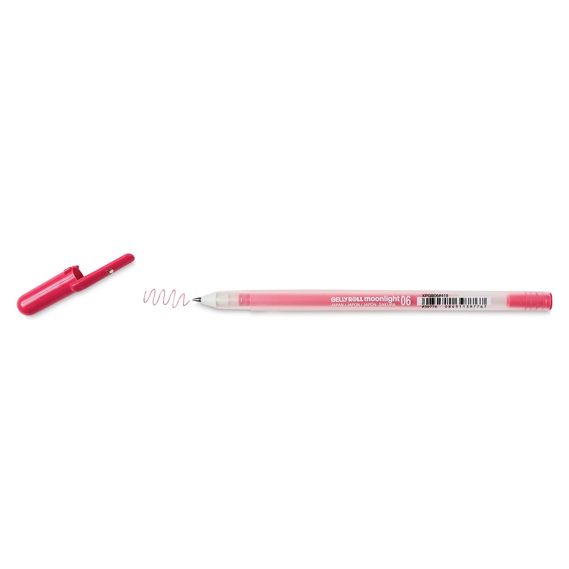 Sakura Gelly Roll Moonlight Pen - Red, Fine Point with cap off