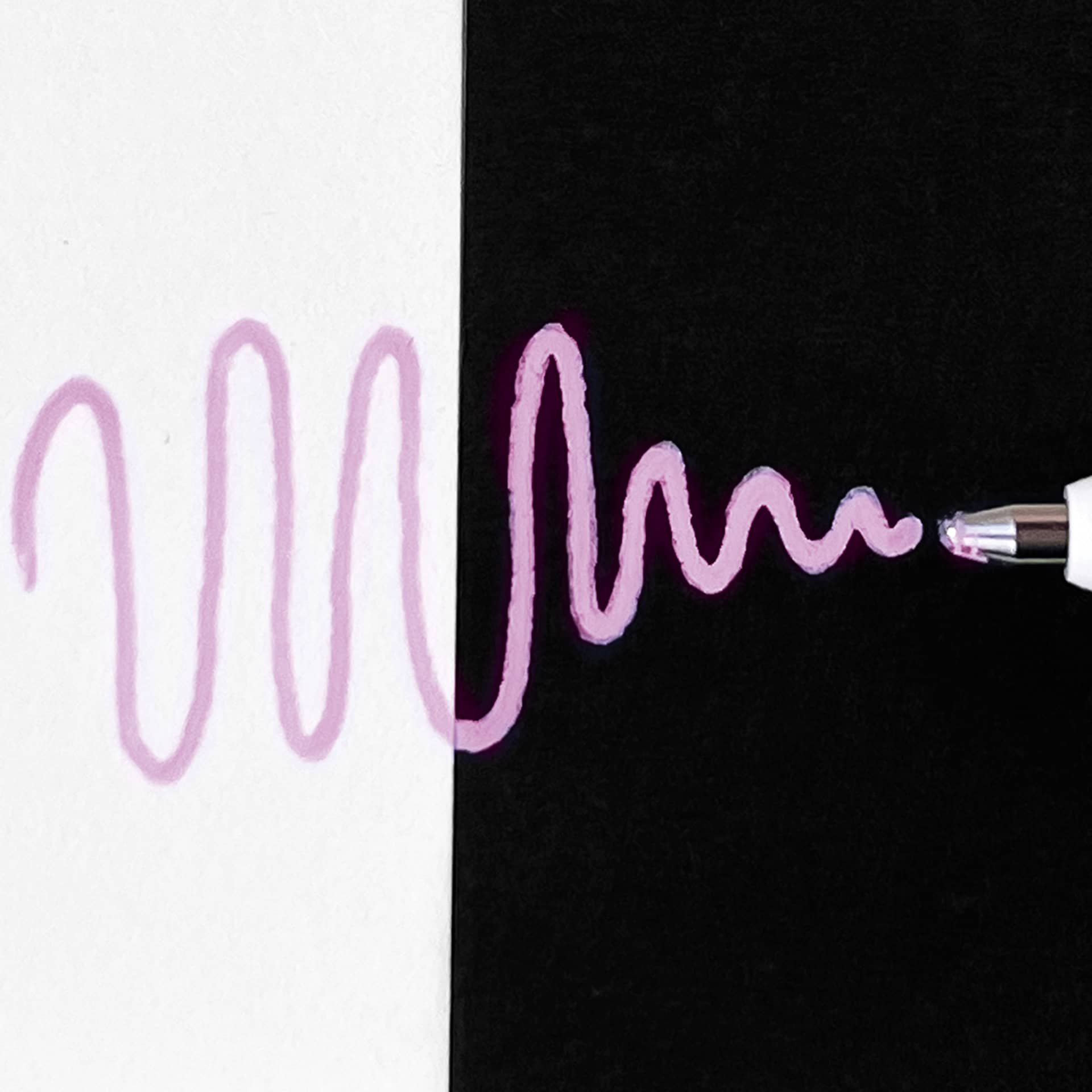 Sakura Gelly Roll Moonlight Pen - Pastel Pink, Bold Point black and white paper comparison