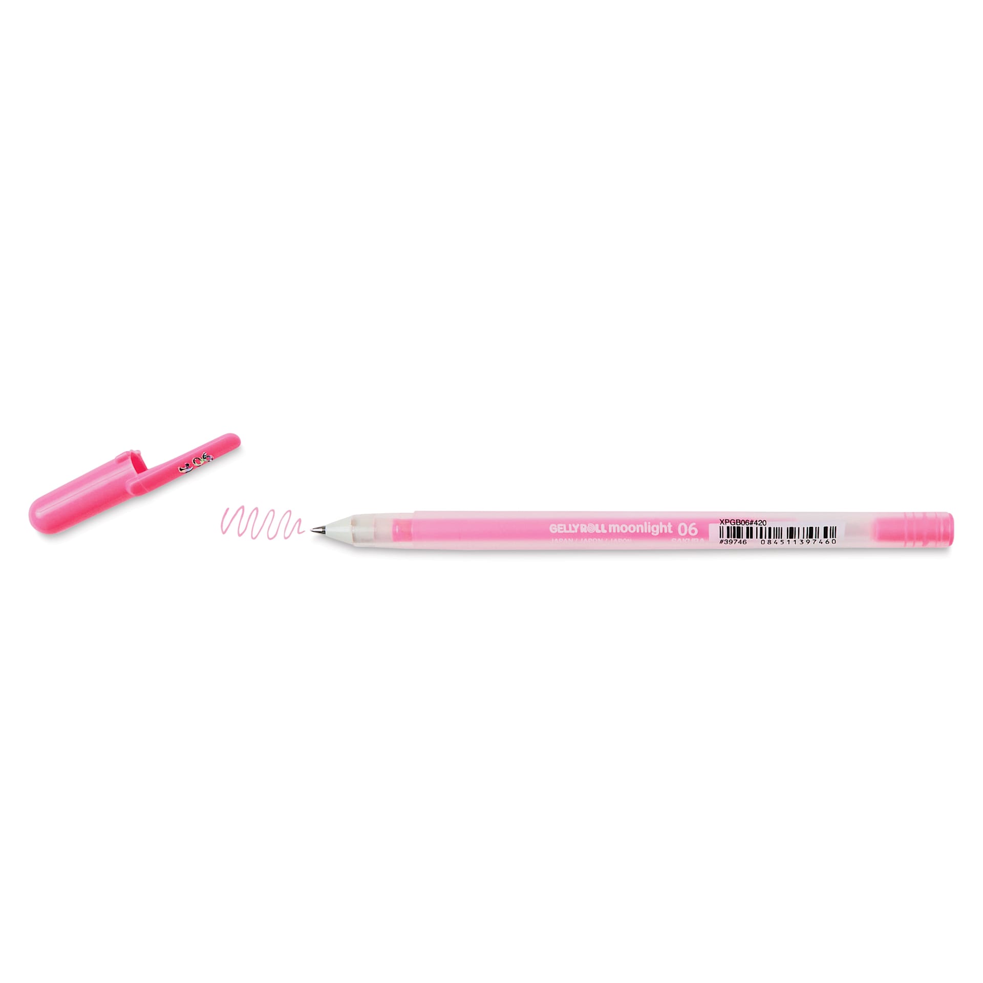 Sakura Gelly Roll Moonlight Pen - Fluorescent Pink, Fine Point with cap off