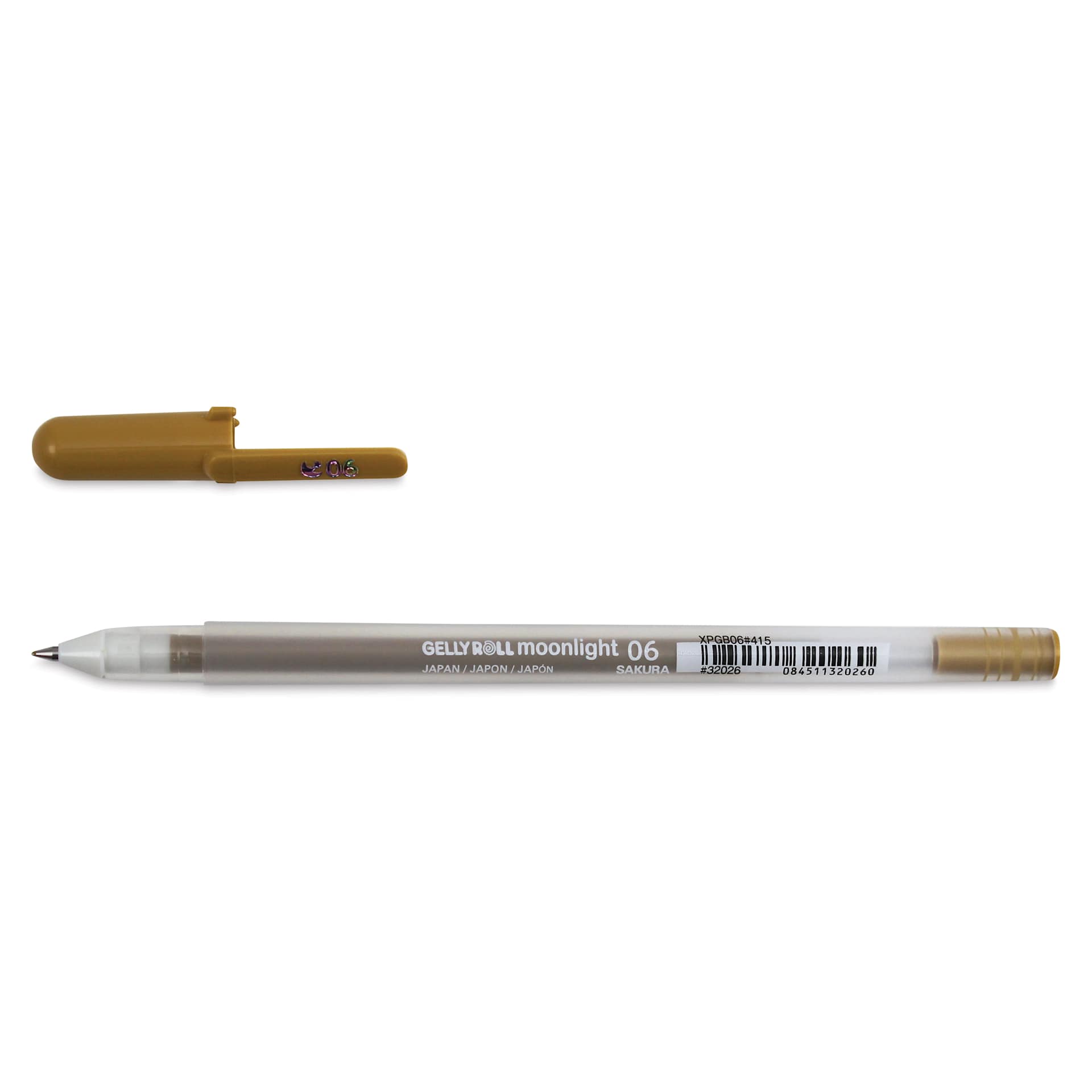 Sakura Gelly Roll Moonlight Pen - Yellow Ochre, Fine Point with cap off