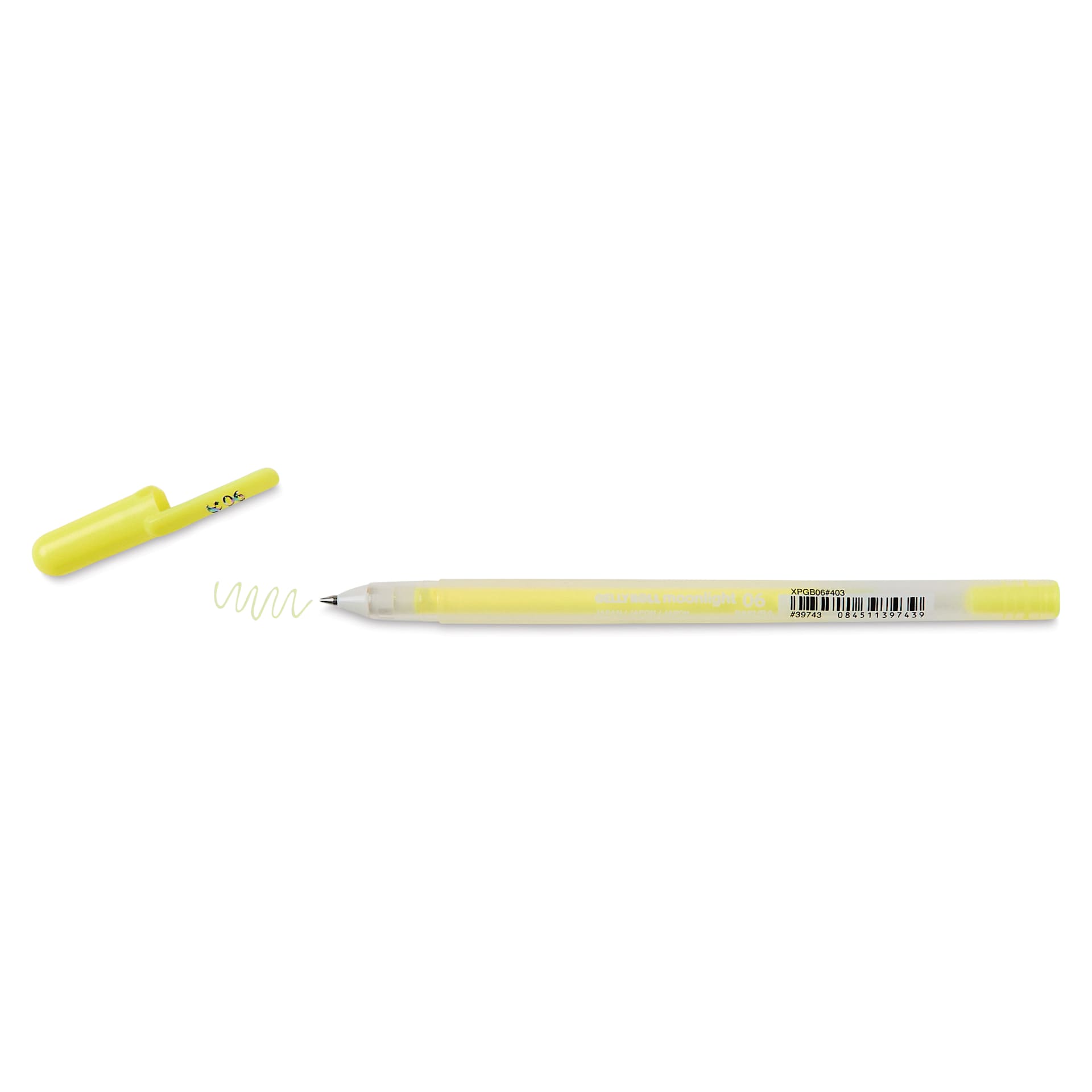 Sakura Gelly Roll Moonlight Pen - Fluorescent Yellow, Fine Point with cap off