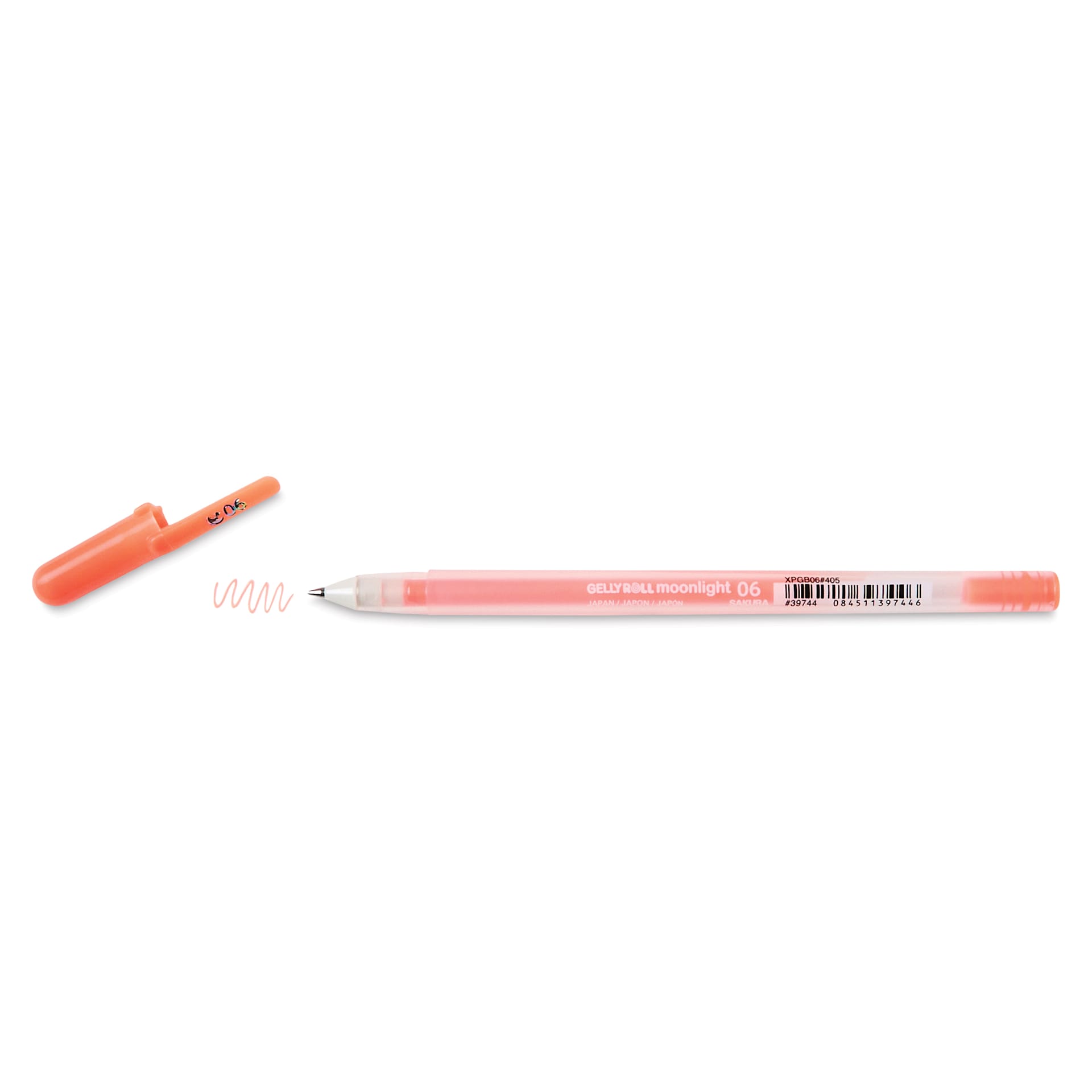 Sakura Gelly Roll Moonlight Pen - Fluorescent Orange, Fine Point with cap off