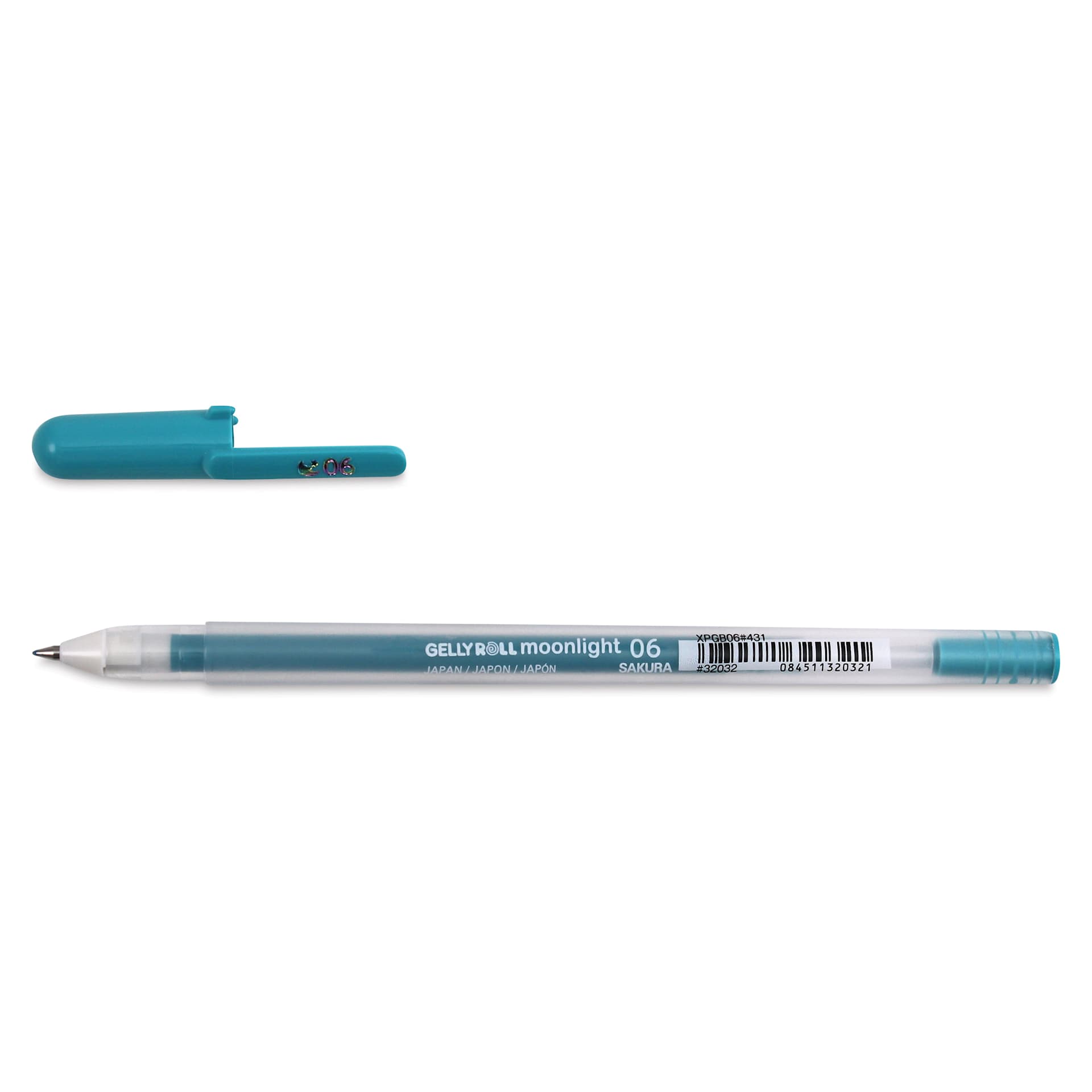 Sakura Gelly Roll Moonlight Pen - Blue Green, Fine Point with cap off