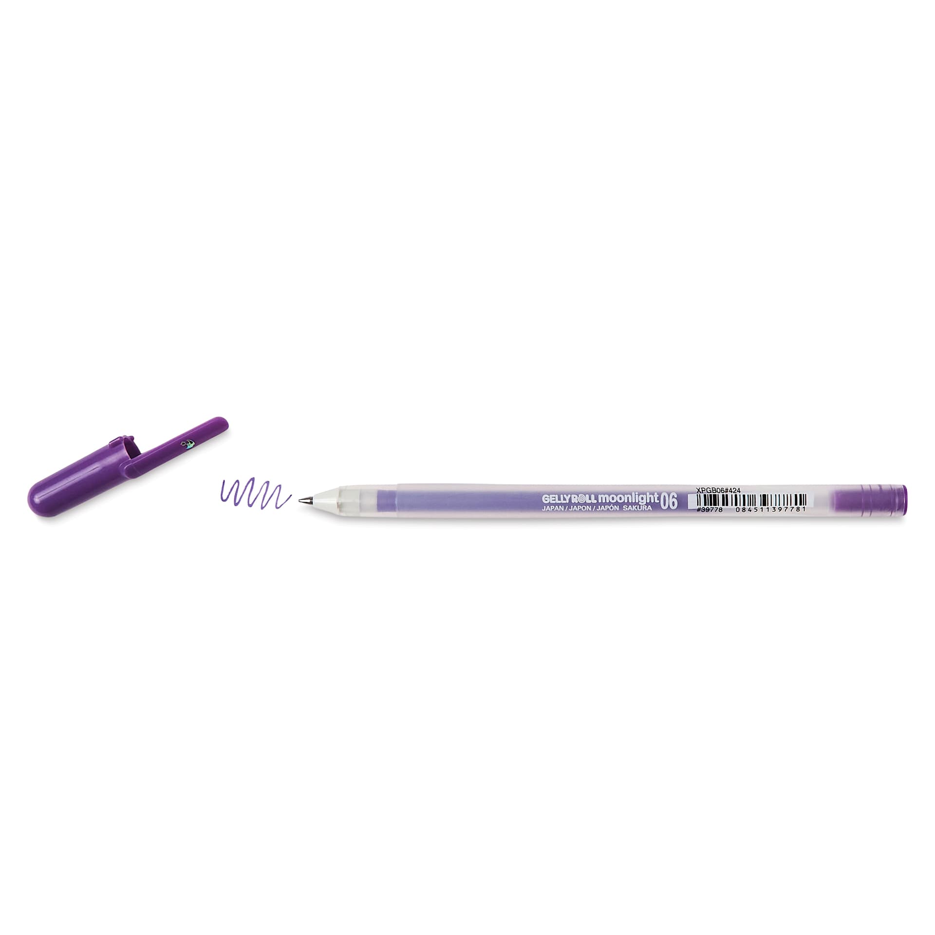 Sakura Gelly Roll Moonlight Pen - Purple, Fine Point with cap off
