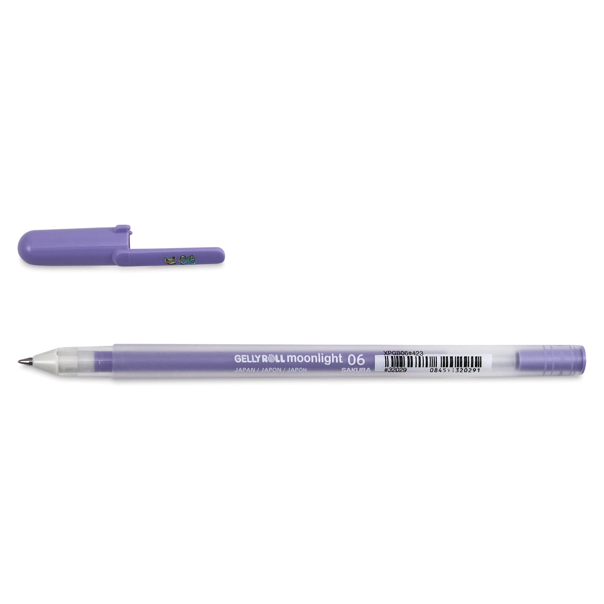 Sakura Gelly Roll Moonlight Pen - Lavender, Fine Point with cap off