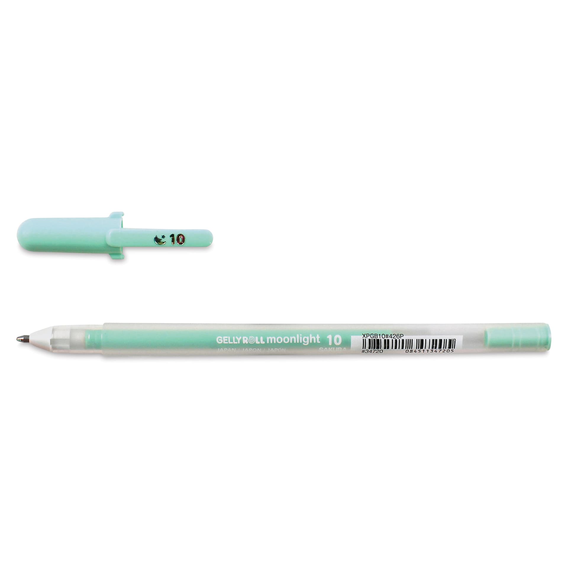 Sakura Gelly Roll Moonlight Pen - Pastel Green, Bold Point with cap off