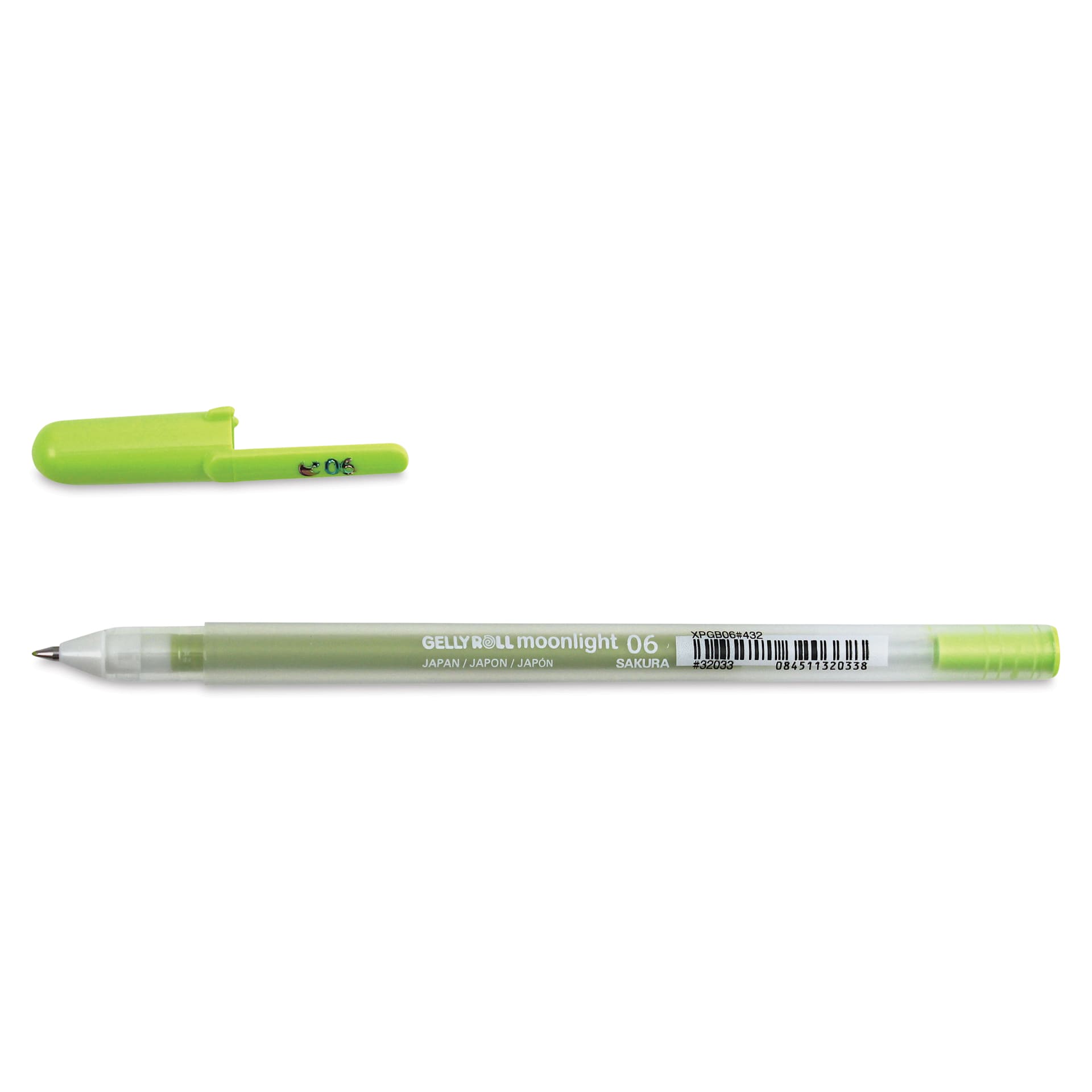 Sakura Gelly Roll Moonlight Pen - Fresh Green, Fine Point with cap off