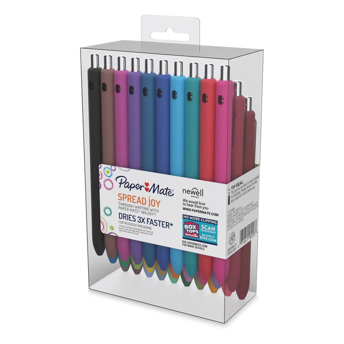 Paper Mate Inkjoy Retractable Gel Pens - Fashion Colors, Set of 30, back of the box