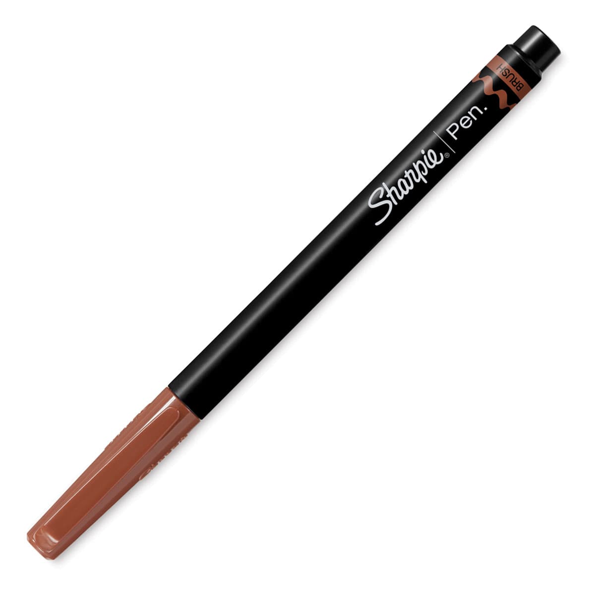 Sharpie Brush Tip Art Pen - Brown with cap on