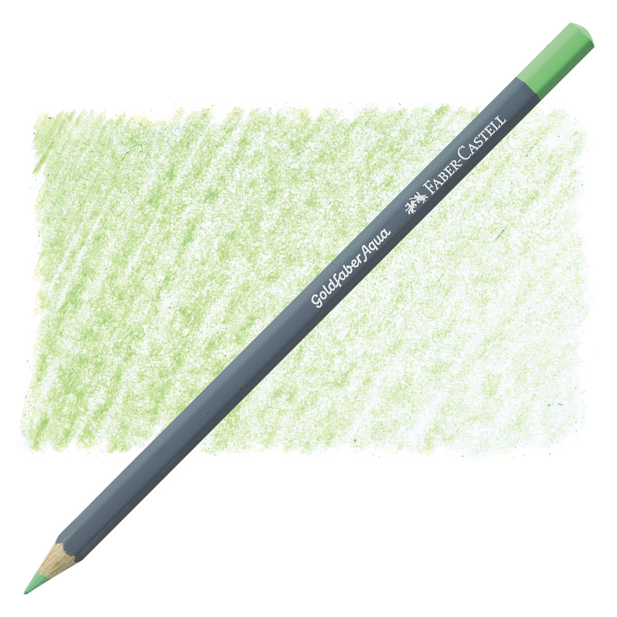 Faber Castell Goldfaber Aqua Watercolor Pencil - Permanent Green 466 pencil and swatch