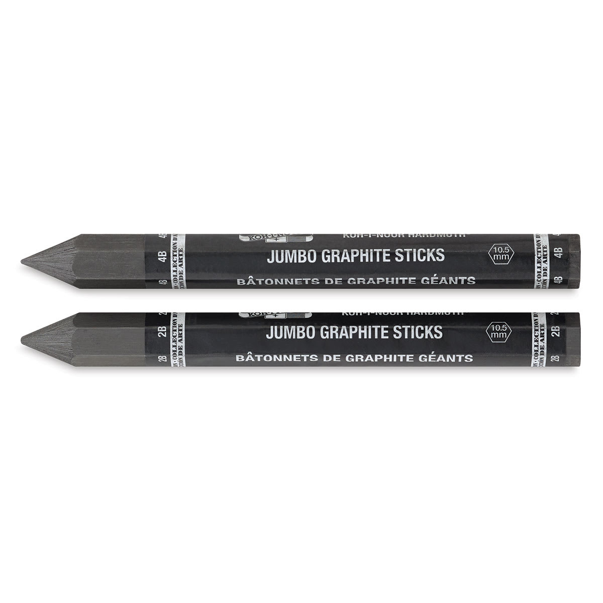 Koh-I-Noor Jumbo Graphite Sticks - Two sticks shown horizontally