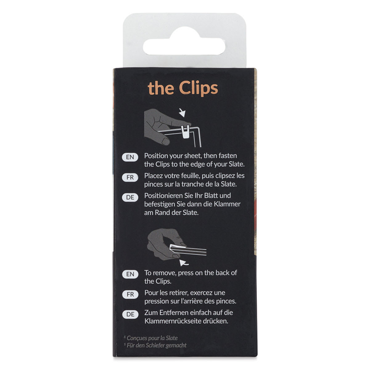 The Slate 2+ The Clips - Set of 4, back of package