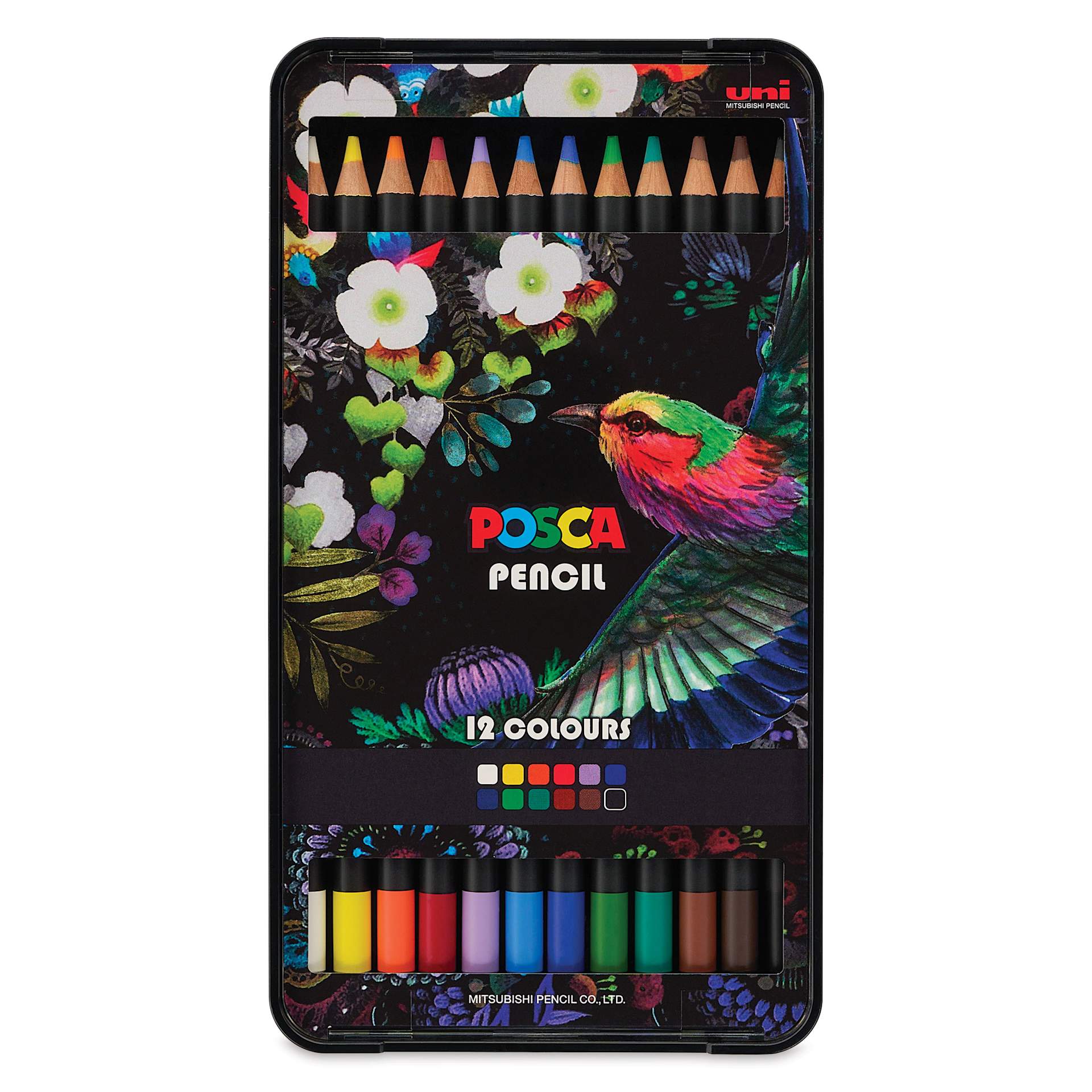 Posca Colored Pencils - Set of 12, Assorted Colors, Limited Edition, front of packaging