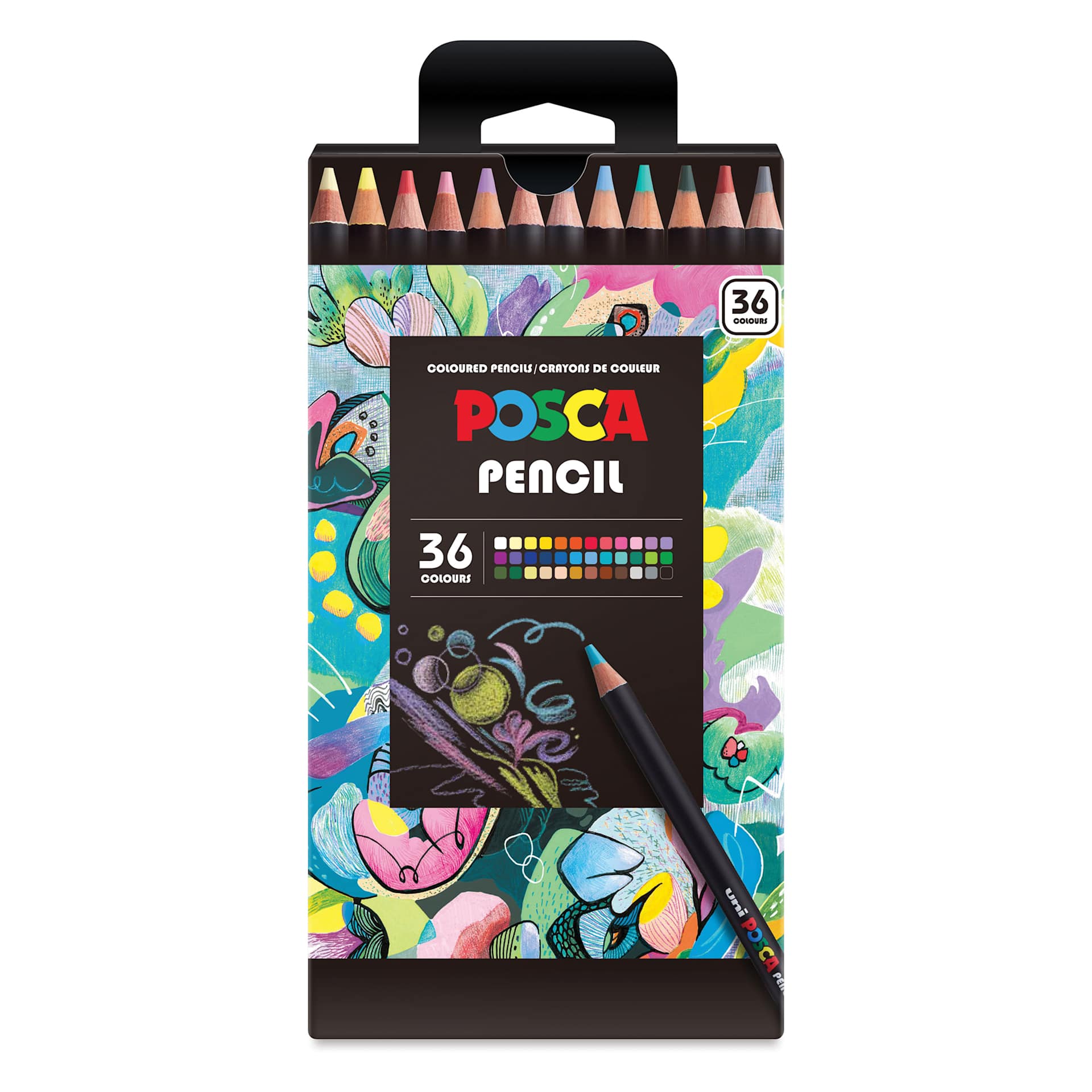 Posca Colored Pencils - Set of 36, Assorted Colors, 2026 Edition, front of packaging