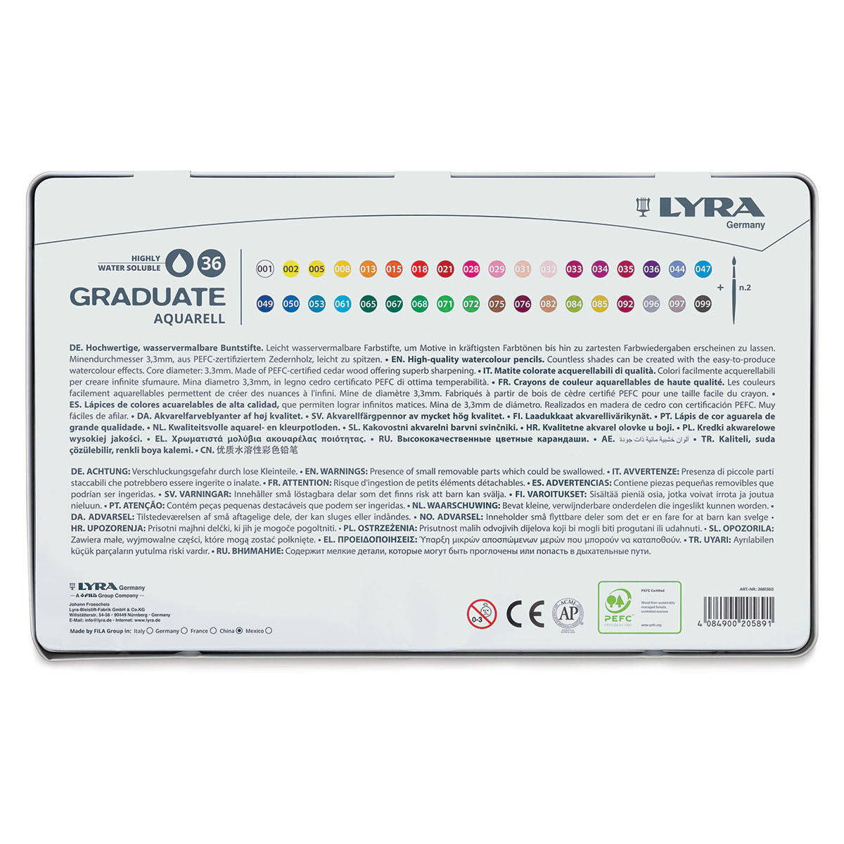 Lyra Graduate Aquarell Pencils - Set of 36